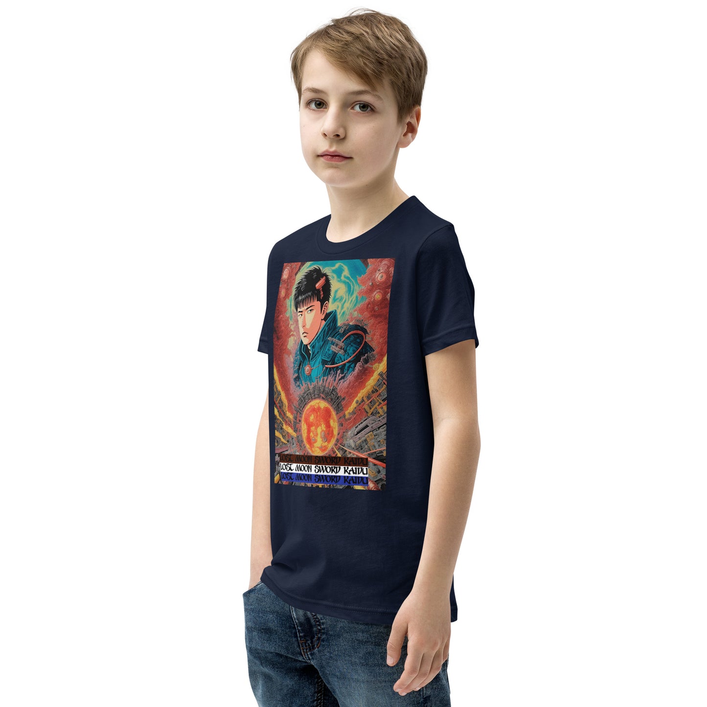 Youth Short Sleeve T-Shirt. Collection - Lost Moon Sword Kaidu, Design - ANDRBEL STUDIO