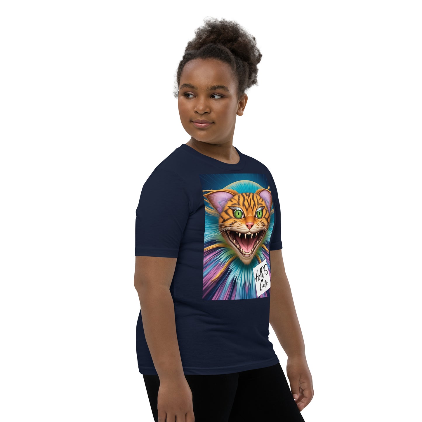 Youth Short Sleeve T-Shirt. Collection - HAOS Cats, Design - ANDRBEL STUDIO