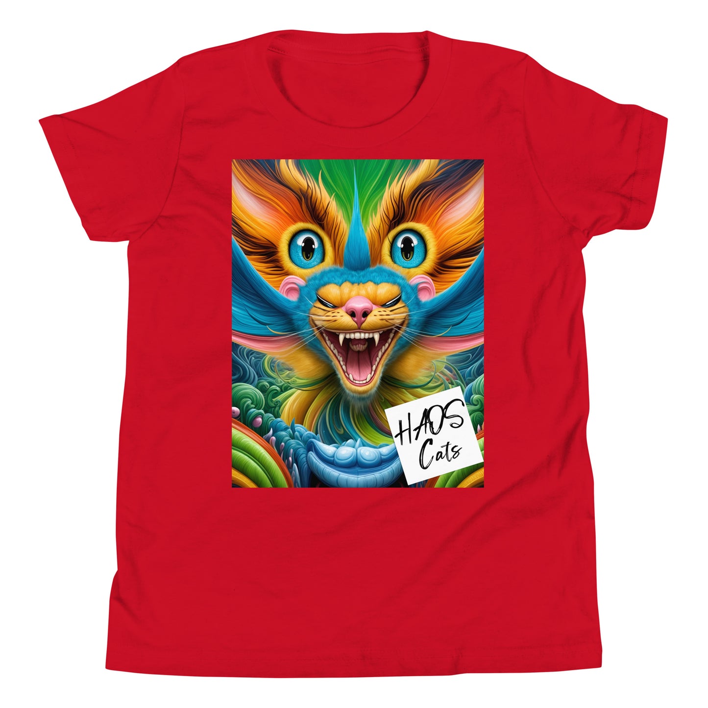 Youth Short Sleeve T-Shirt. Collection - HAOS Cats, Design - ANDRBEL STUDIO