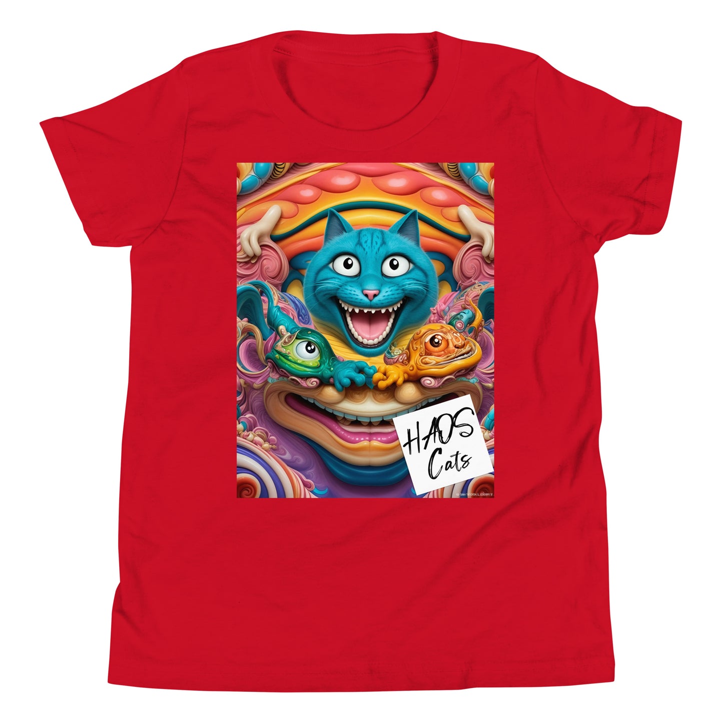 Youth Short Sleeve T-Shirt. Collection - HAOS Cats, Design - ANDRBEL STUDIO