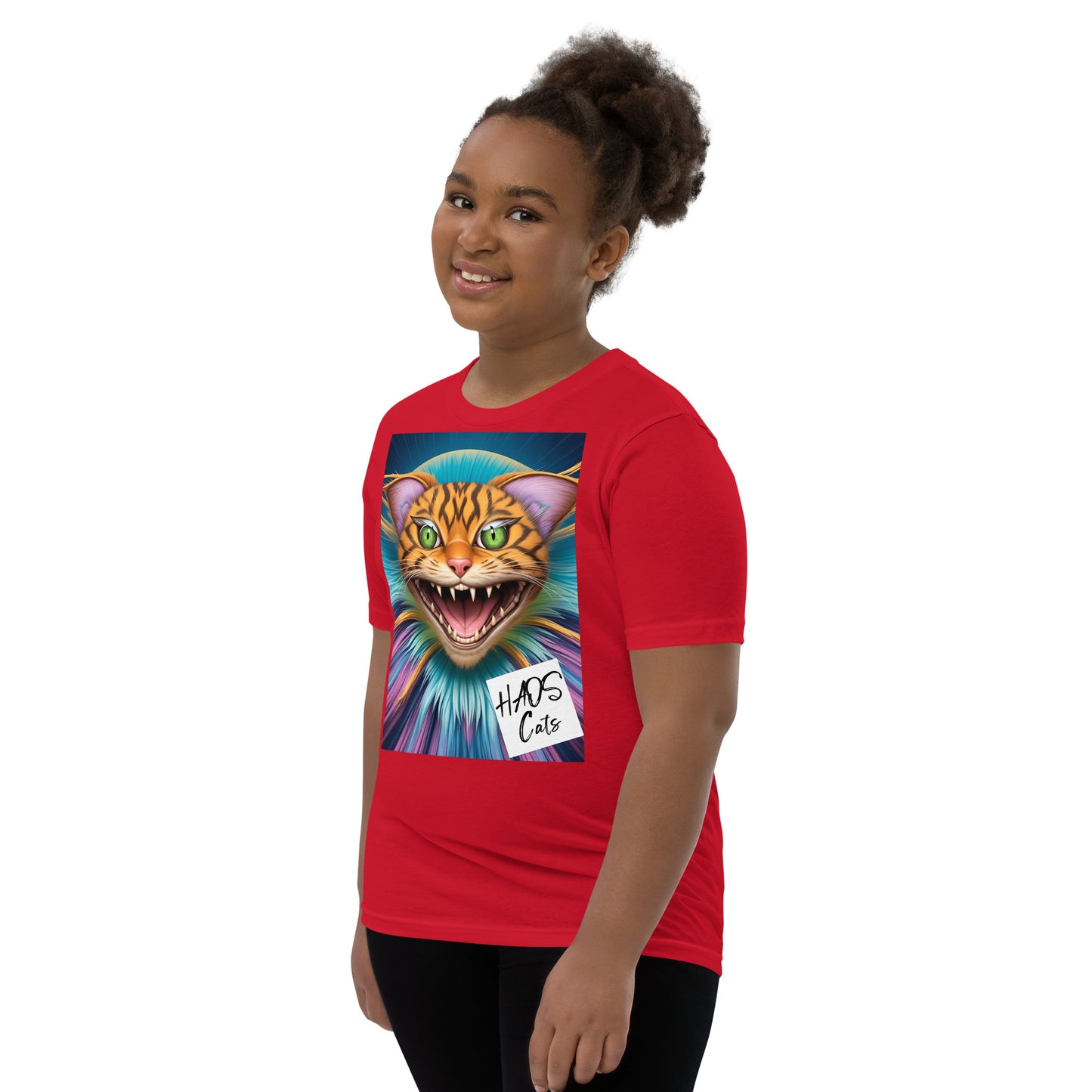 Youth Short Sleeve T-Shirt. Collection - HAOS Cats, Design - ANDRBEL STUDIO