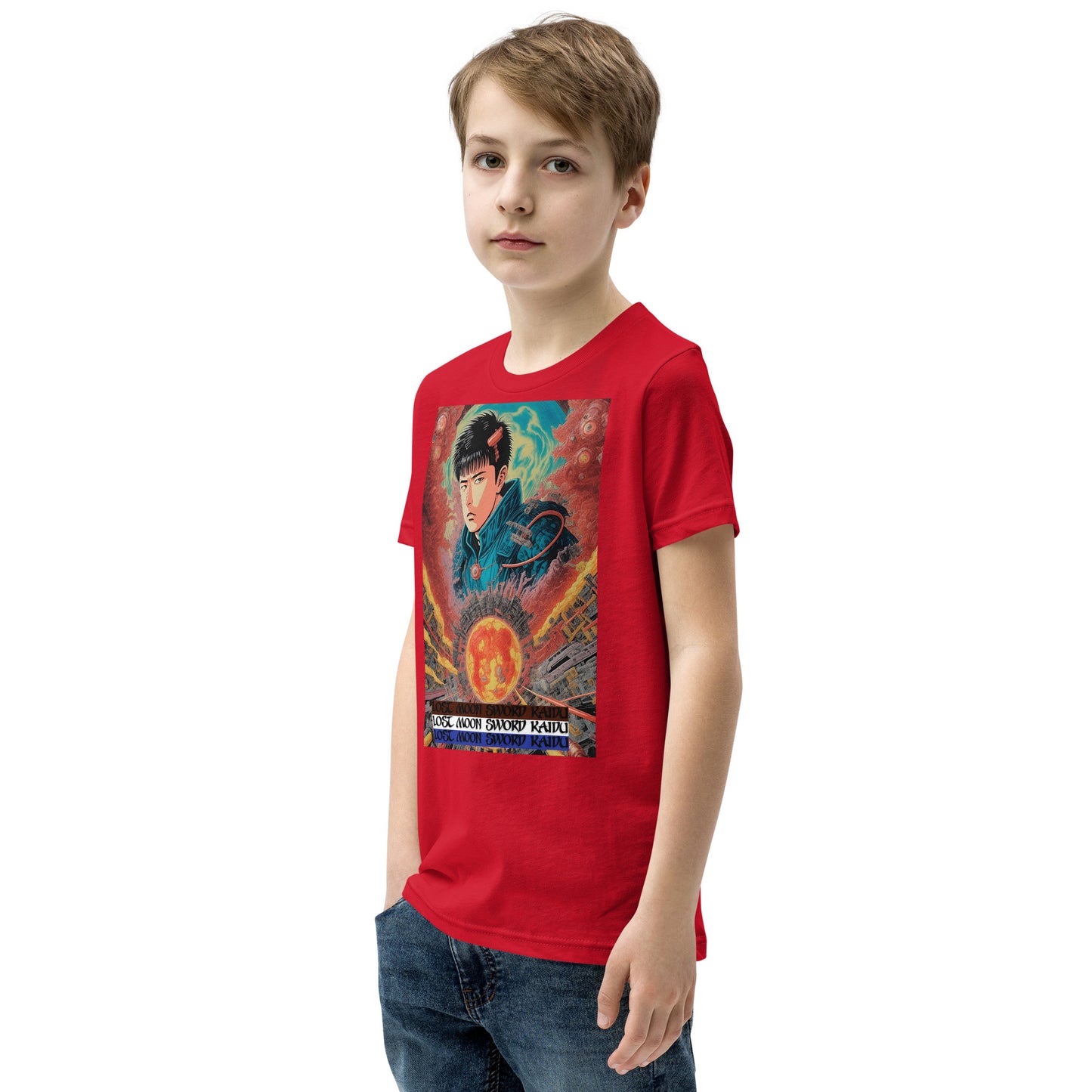Youth Short Sleeve T-Shirt. Collection - Lost Moon Sword Kaidu, Design - ANDRBEL STUDIO