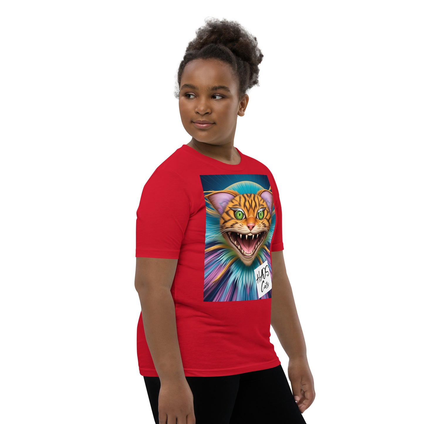 Youth Short Sleeve T-Shirt. Collection - HAOS Cats, Design - ANDRBEL STUDIO