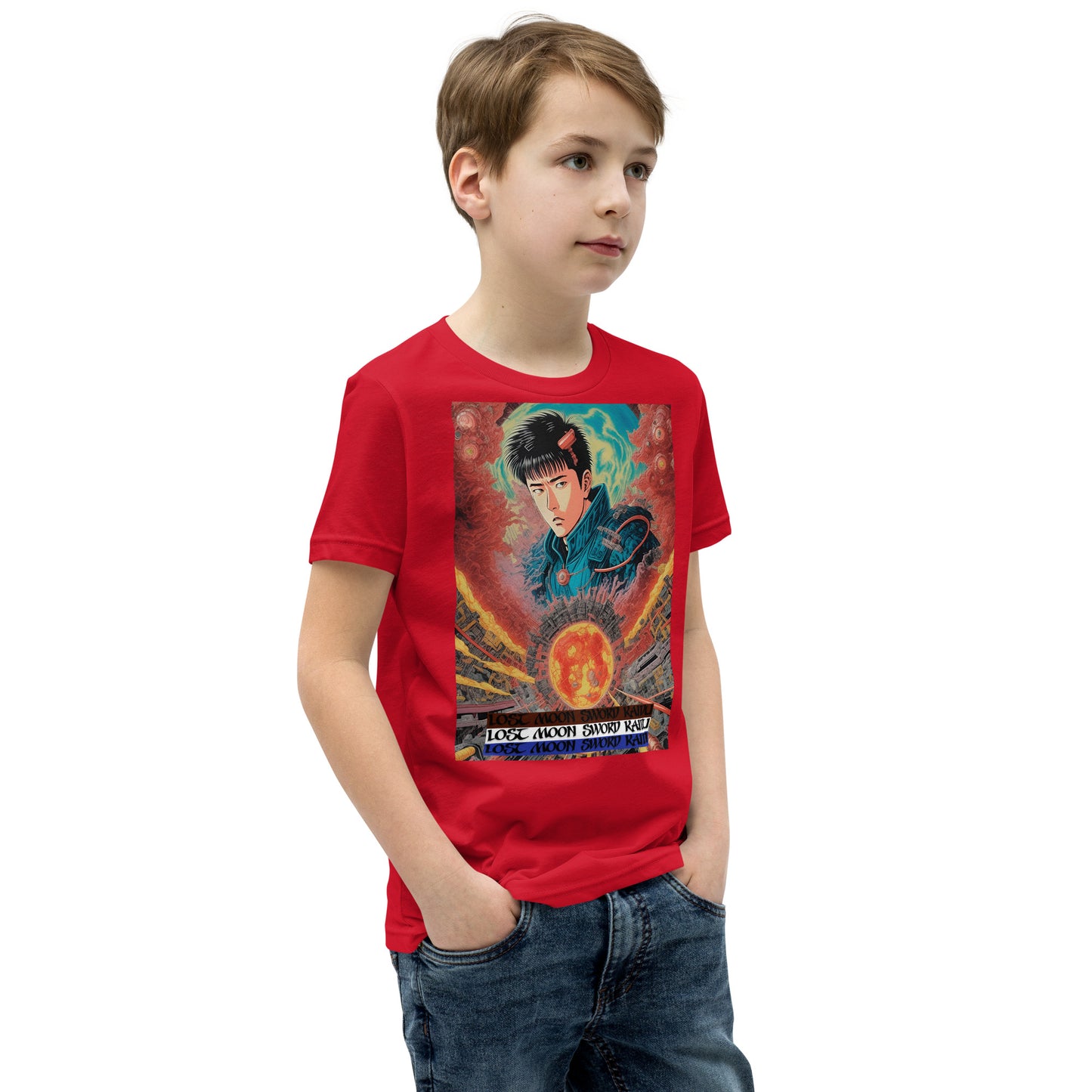 Youth Short Sleeve T-Shirt. Collection - Lost Moon Sword Kaidu, Design - ANDRBEL STUDIO