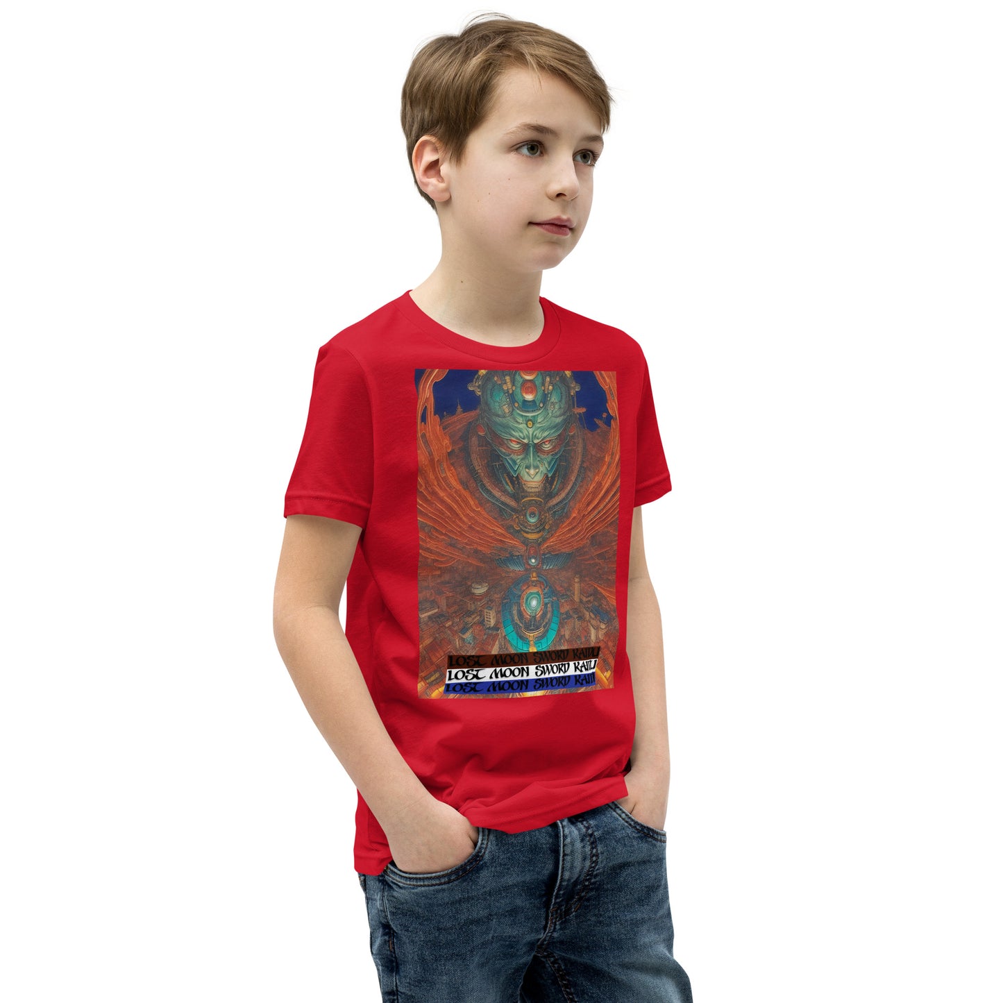 Youth Short Sleeve T-Shirt. Collection - Lost Moon Sword Kaidu, Design - ANDRBEL STUDIO