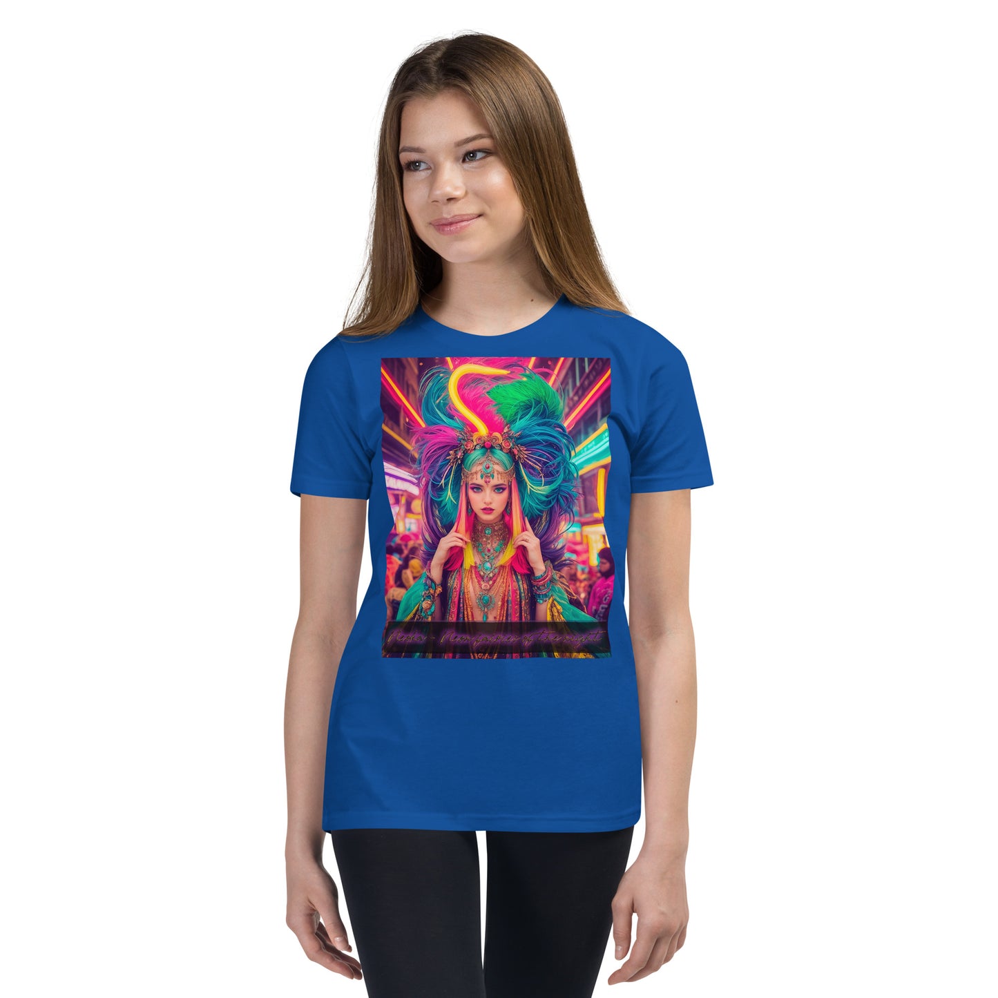 Youth Short Sleeve T-Shirt. Collection - Neoka-Neon fairies of the night, Design - ANDRBEL STUDIO
