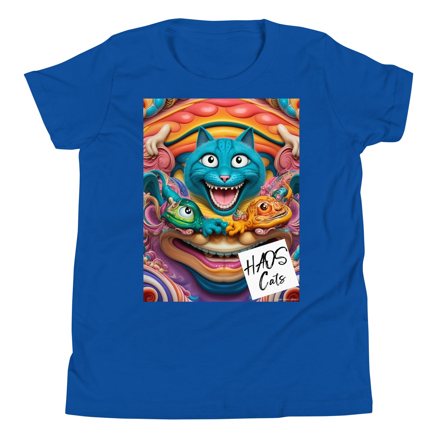 Youth Short Sleeve T-Shirt. Collection - HAOS Cats, Design - ANDRBEL STUDIO