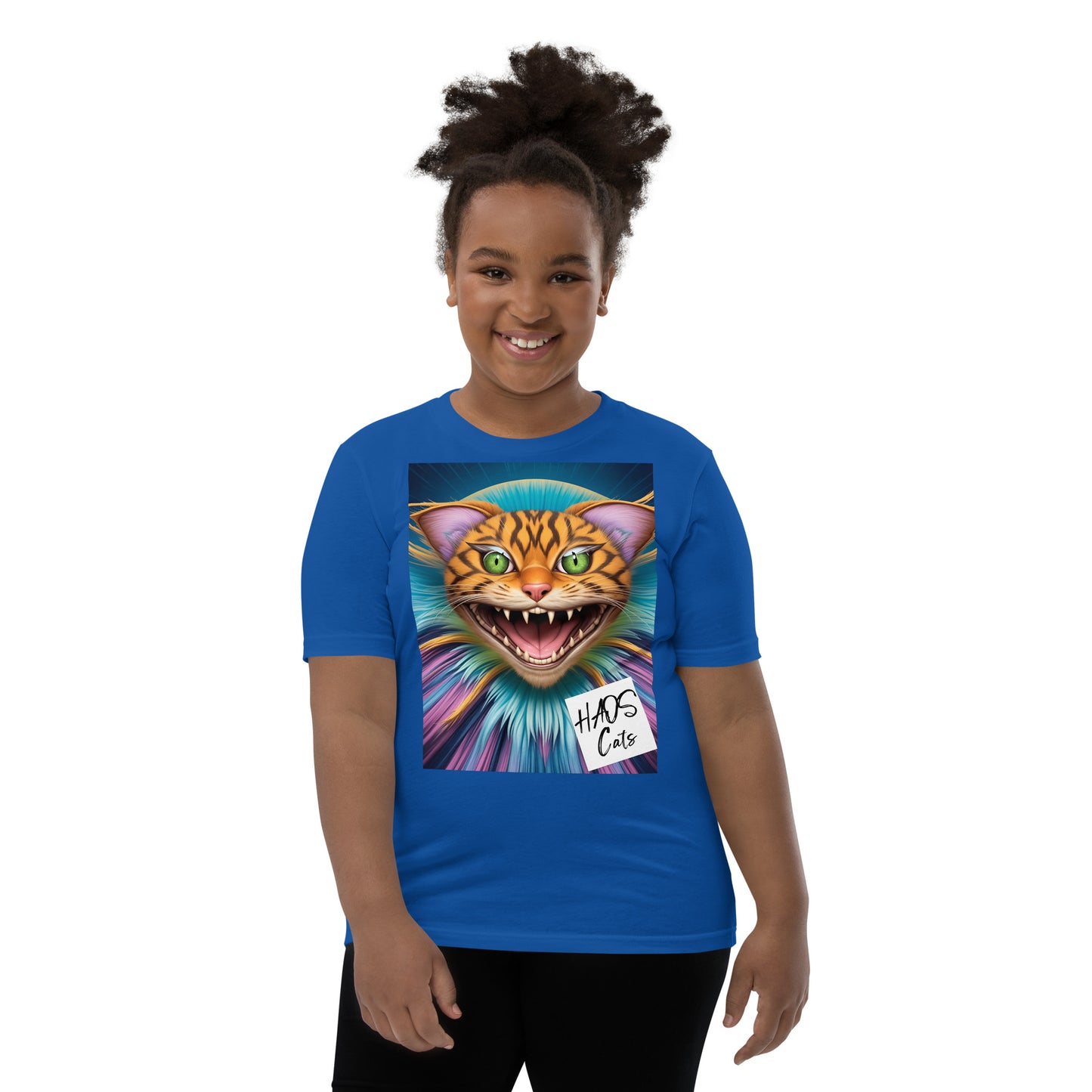 Youth Short Sleeve T-Shirt. Collection - HAOS Cats, Design - ANDRBEL STUDIO