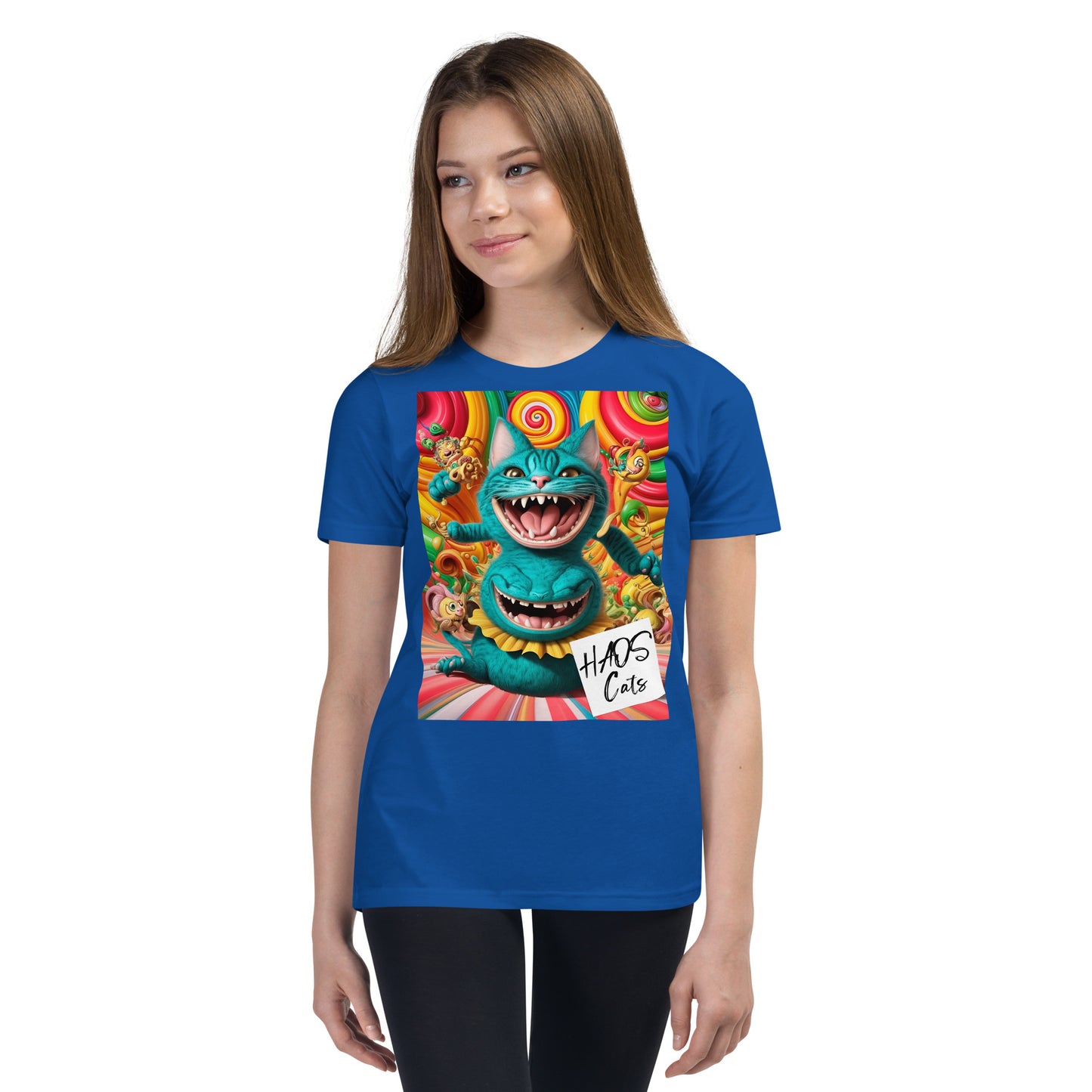 Youth Short Sleeve T-Shirt. Collection - HAOS Cats, Design - ANDRBEL STUDIO