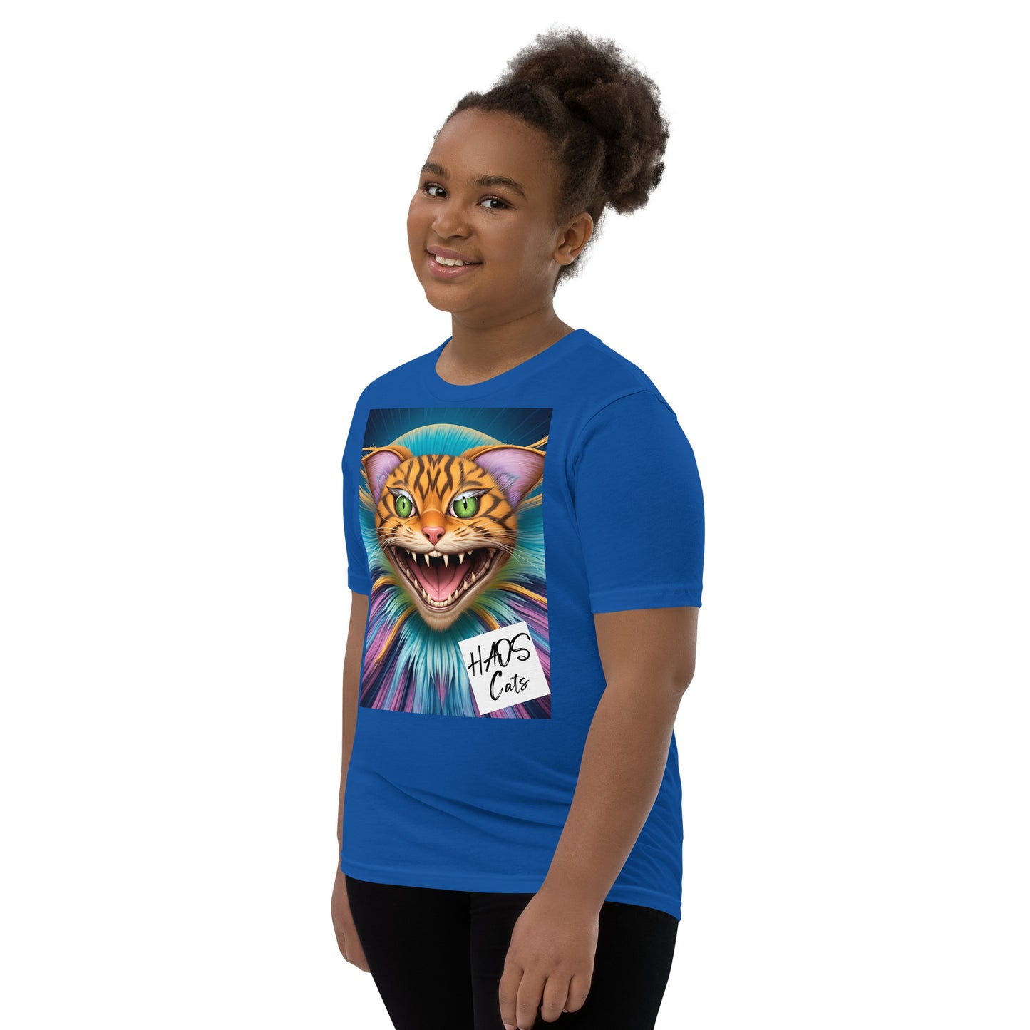 Youth Short Sleeve T-Shirt. Collection - HAOS Cats, Design - ANDRBEL STUDIO