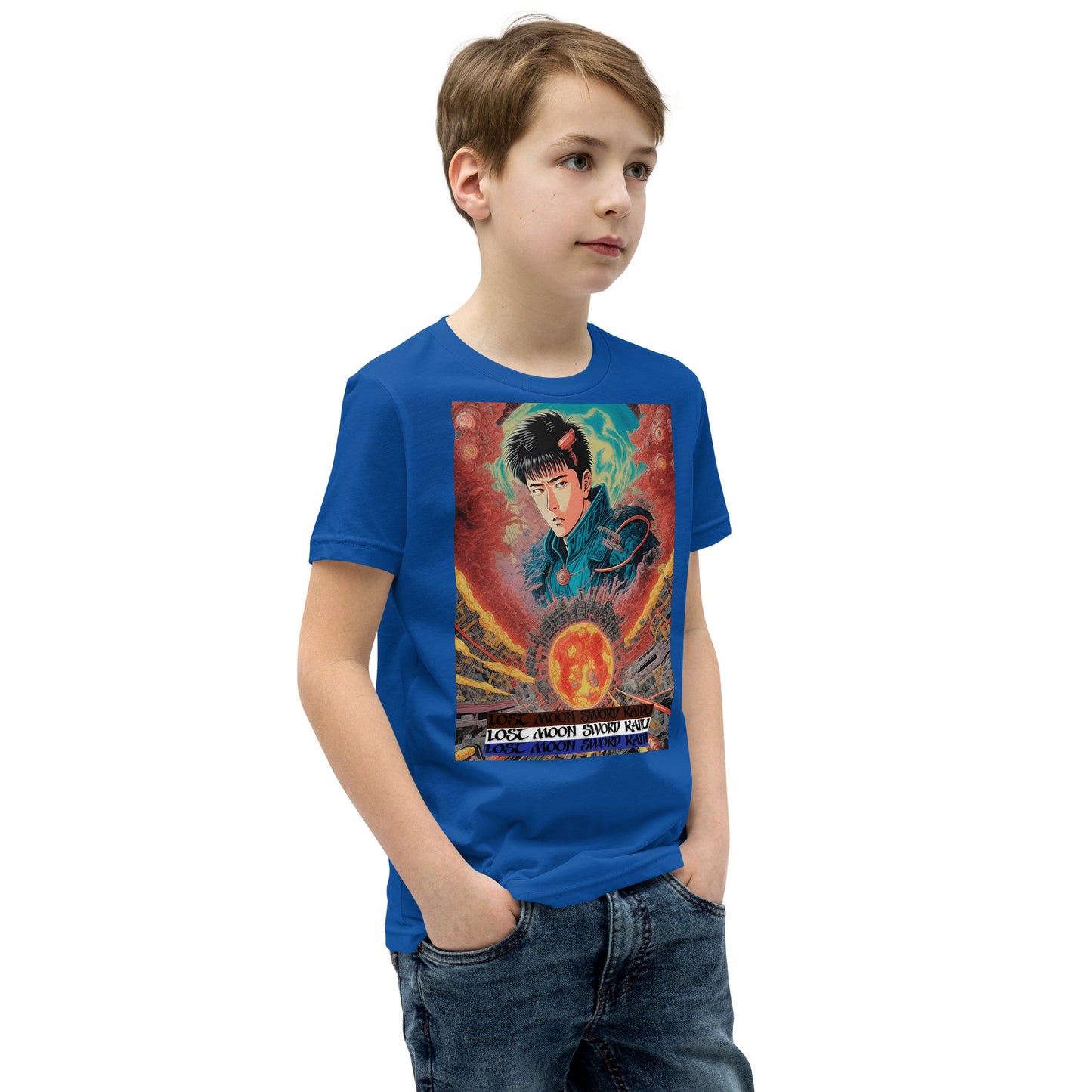 Youth Short Sleeve T-Shirt. Collection - Lost Moon Sword Kaidu, Design - ANDRBEL STUDIO