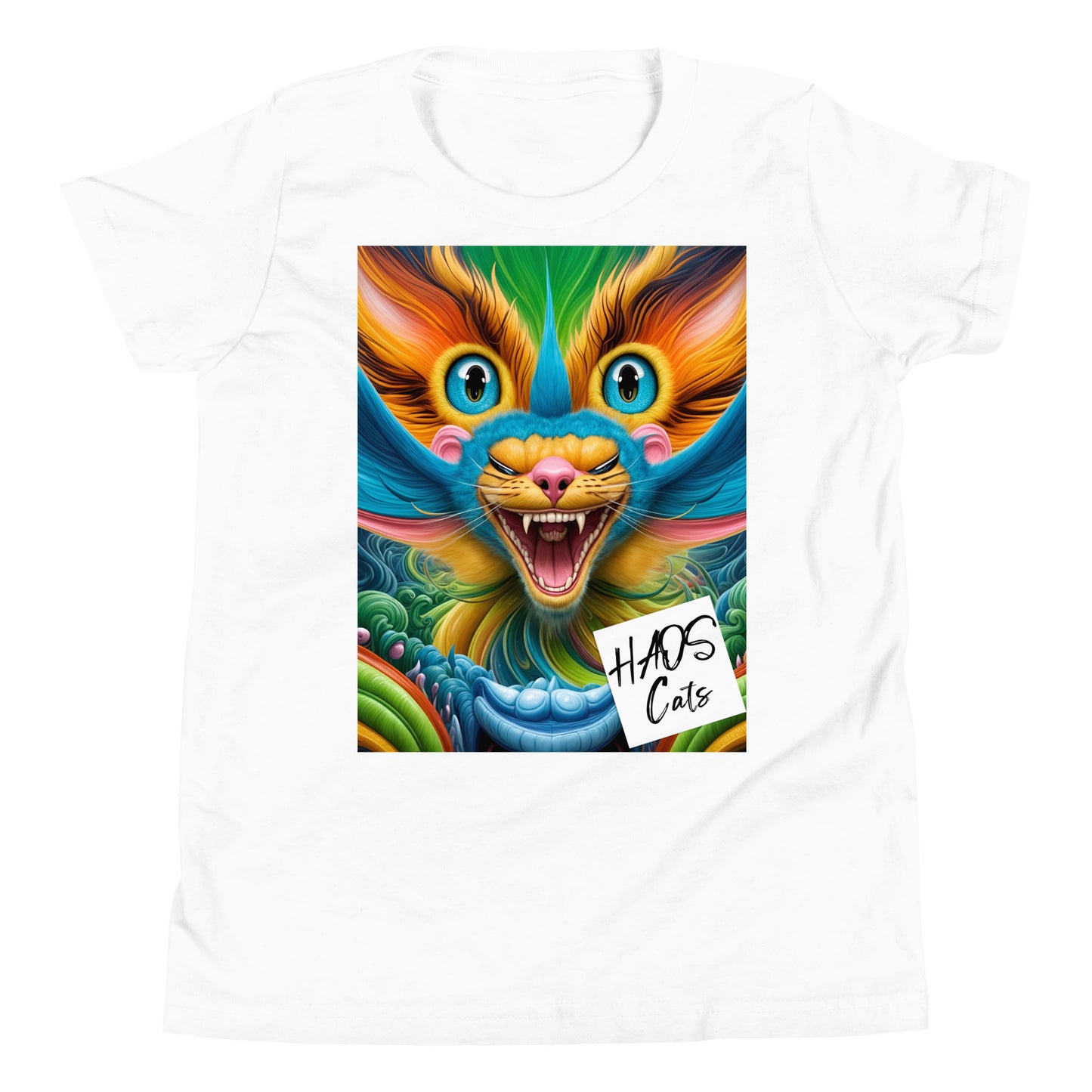 Youth Short Sleeve T-Shirt. Collection - HAOS Cats, Design - ANDRBEL STUDIO