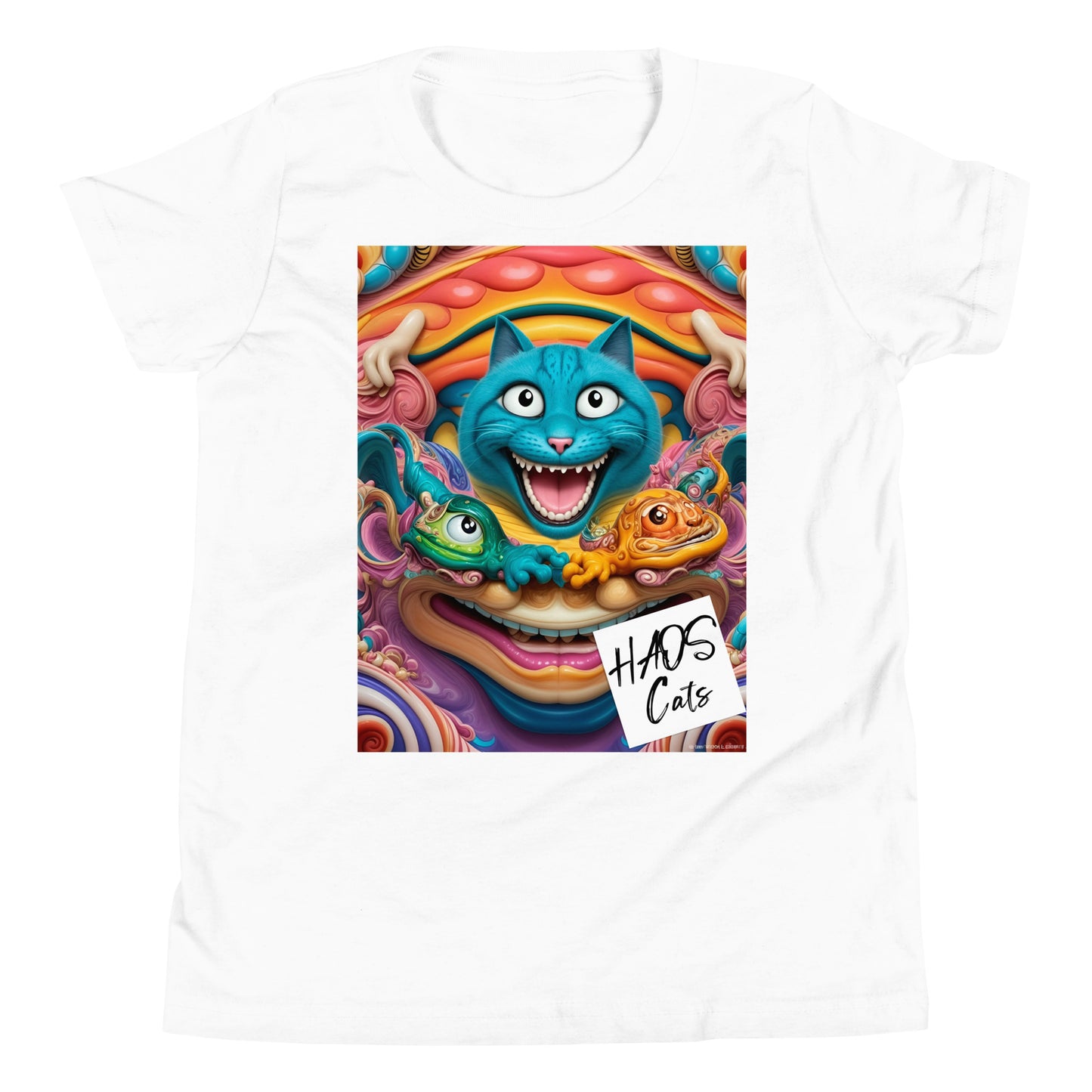 Youth Short Sleeve T-Shirt. Collection - HAOS Cats, Design - ANDRBEL STUDIO