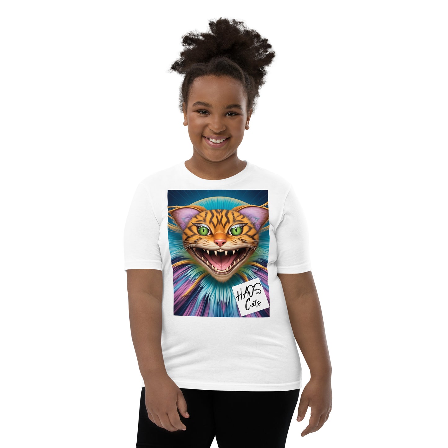 Youth Short Sleeve T-Shirt. Collection - HAOS Cats, Design - ANDRBEL STUDIO