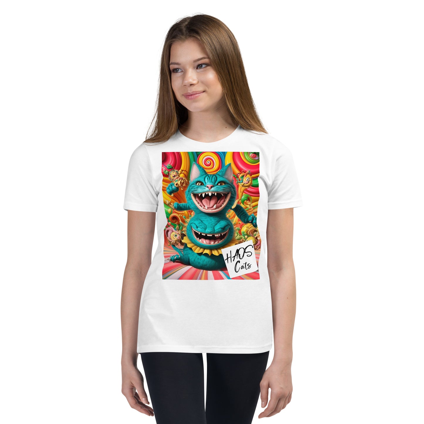 Youth Short Sleeve T-Shirt. Collection - HAOS Cats, Design - ANDRBEL STUDIO
