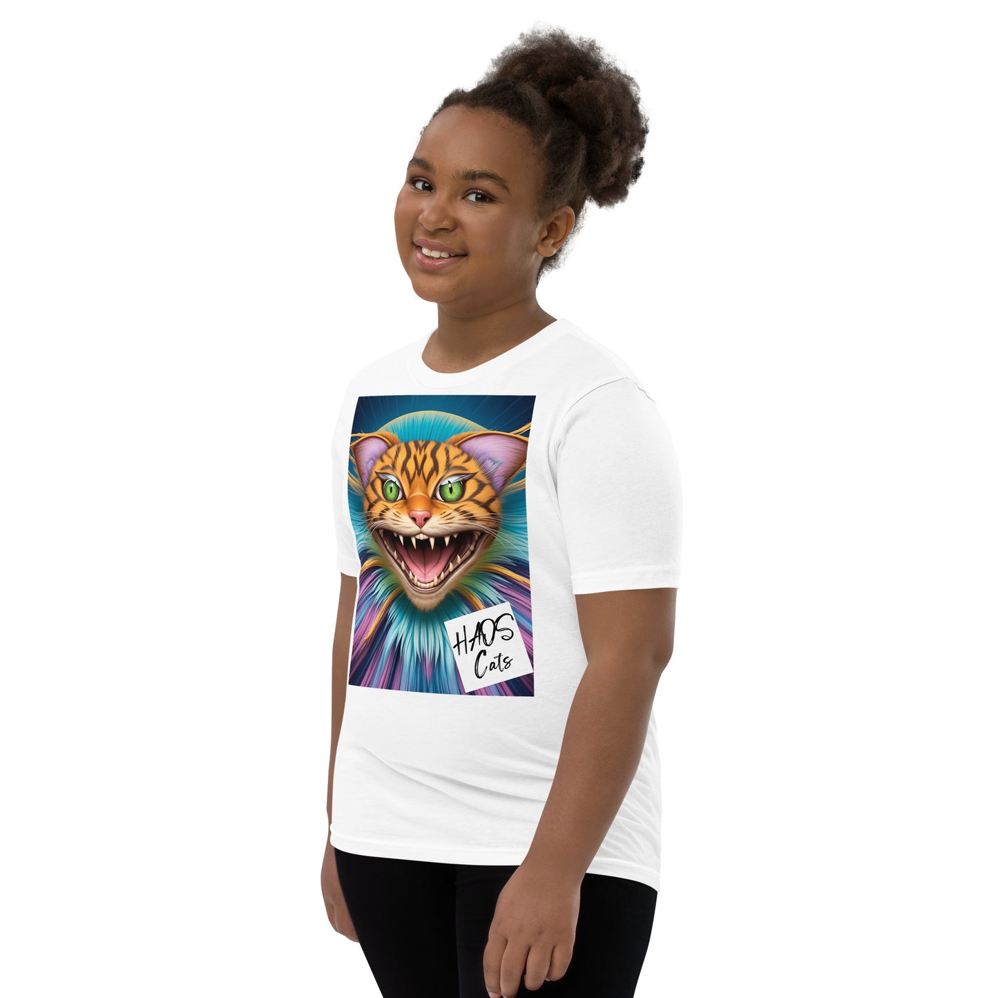 Youth Short Sleeve T-Shirt. Collection - HAOS Cats, Design - ANDRBEL STUDIO