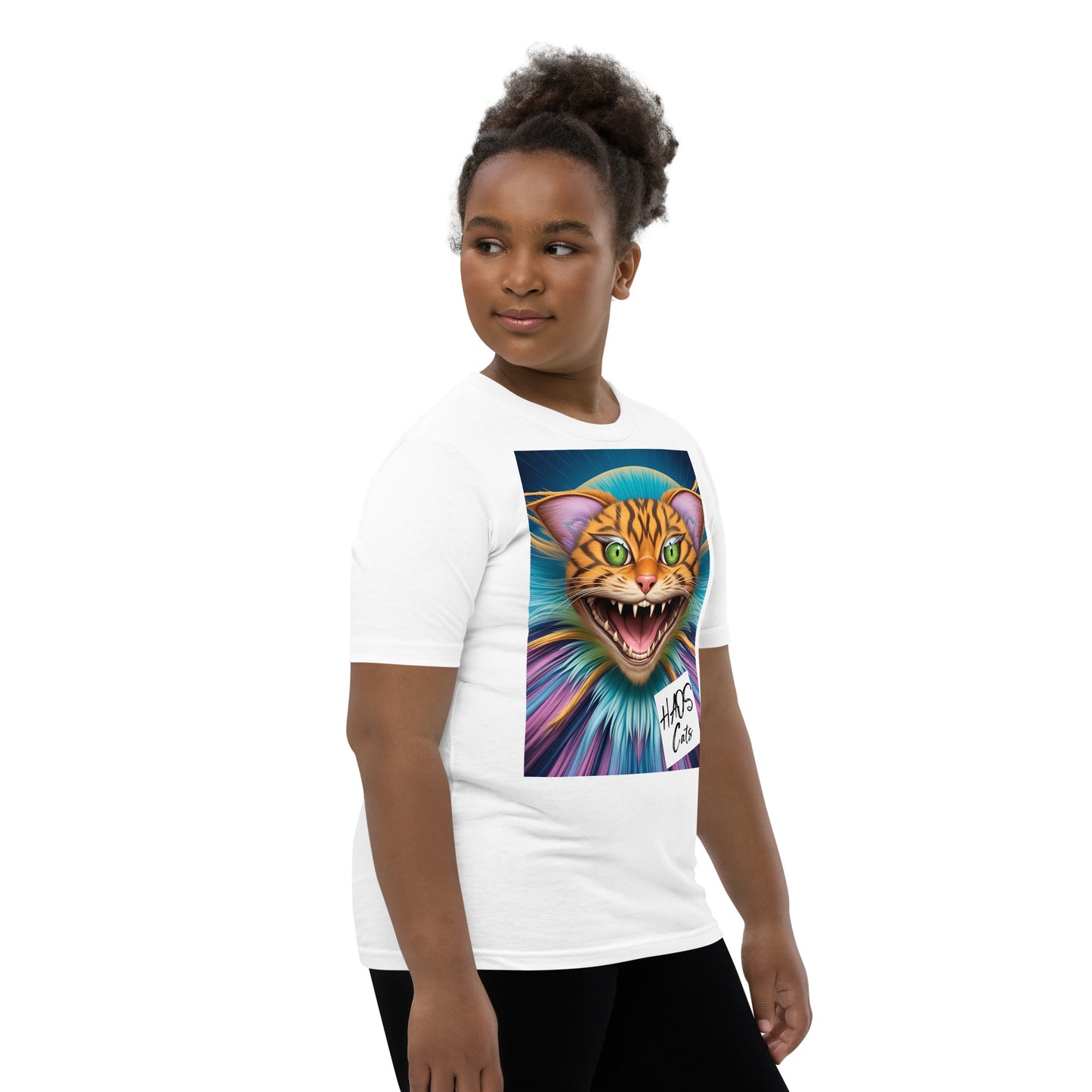 Youth Short Sleeve T-Shirt. Collection - HAOS Cats, Design - ANDRBEL STUDIO