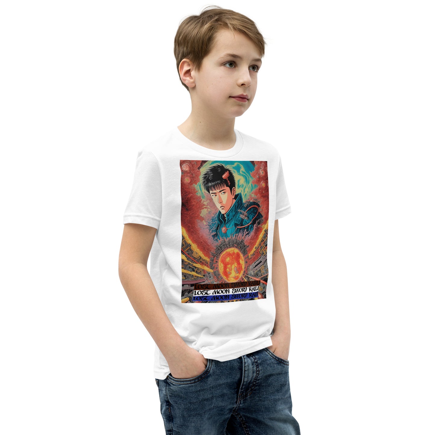 Youth Short Sleeve T-Shirt. Collection - Lost Moon Sword Kaidu, Design - ANDRBEL STUDIO