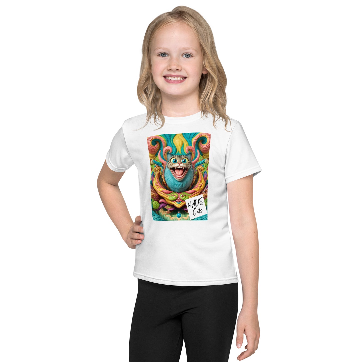 Kids crew neck t-shirt. Collection - HAOS Cats, Design - ANDRBEL STUDIO