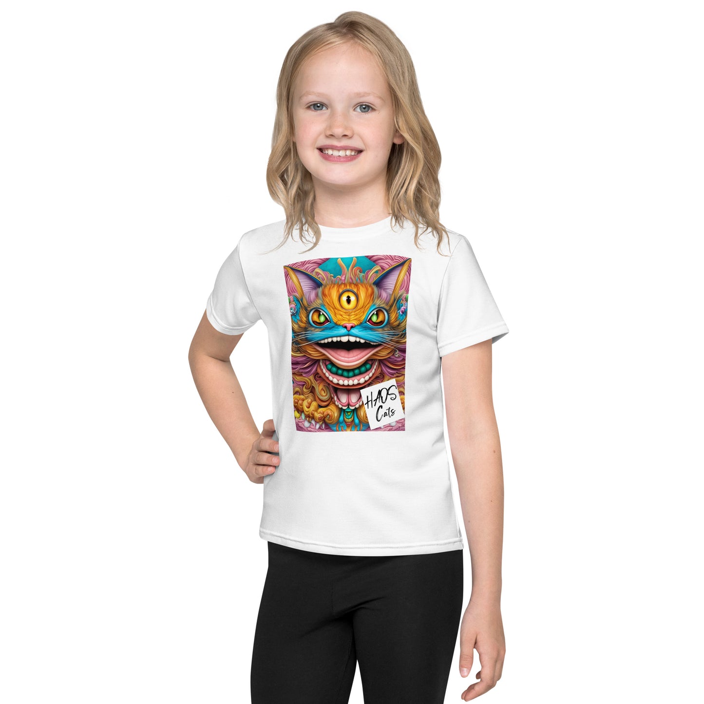 Kids crew neck t-shirt. Collection - HAOS Cats, Design - ANDRBEL STUDIO