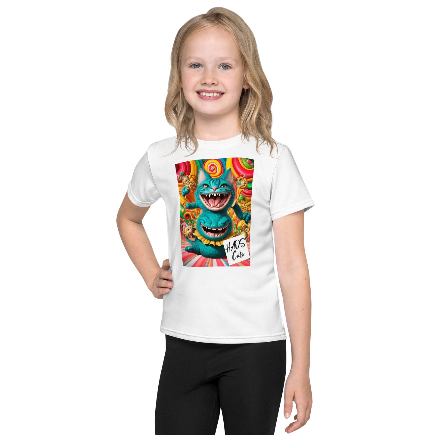 Kids crew neck t-shirt. Collection - HAOS Cats, Design - ANDRBEL STUDIO