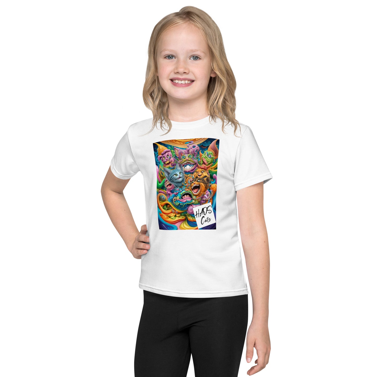 Kids crew neck t-shirt. Collection - HAOS Cats, Design - ANDRBEL STUDIO