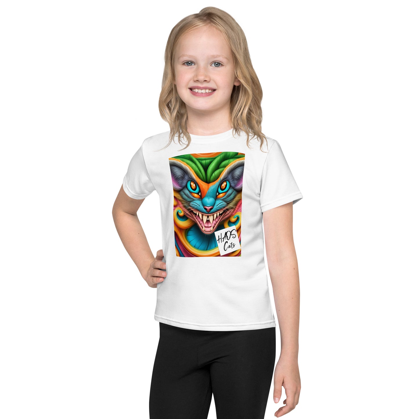 Kids crew neck t-shirt. Collection - HAOS Cats, Design - ANDRBEL STUDIO