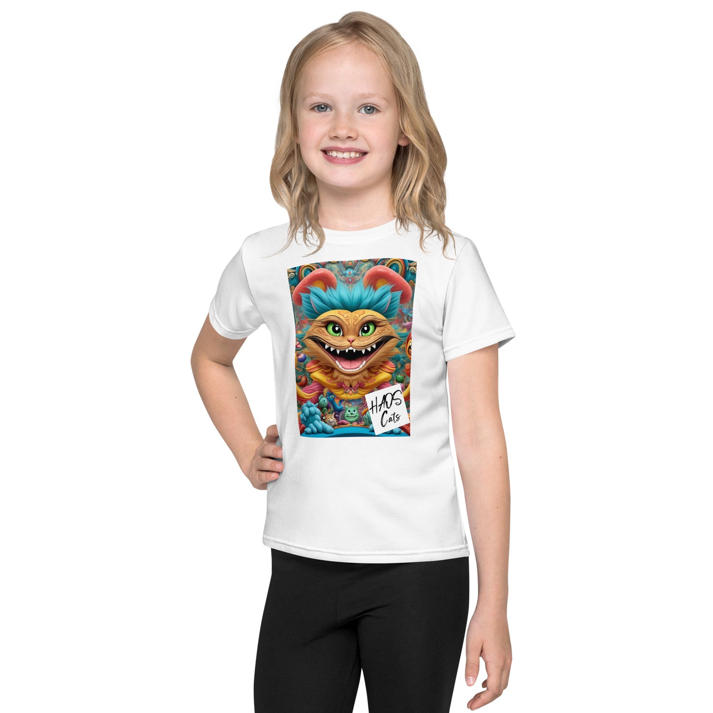 Kids crew neck t-shirt. Collection - HAOS Cats, Design - ANDRBEL STUDIO