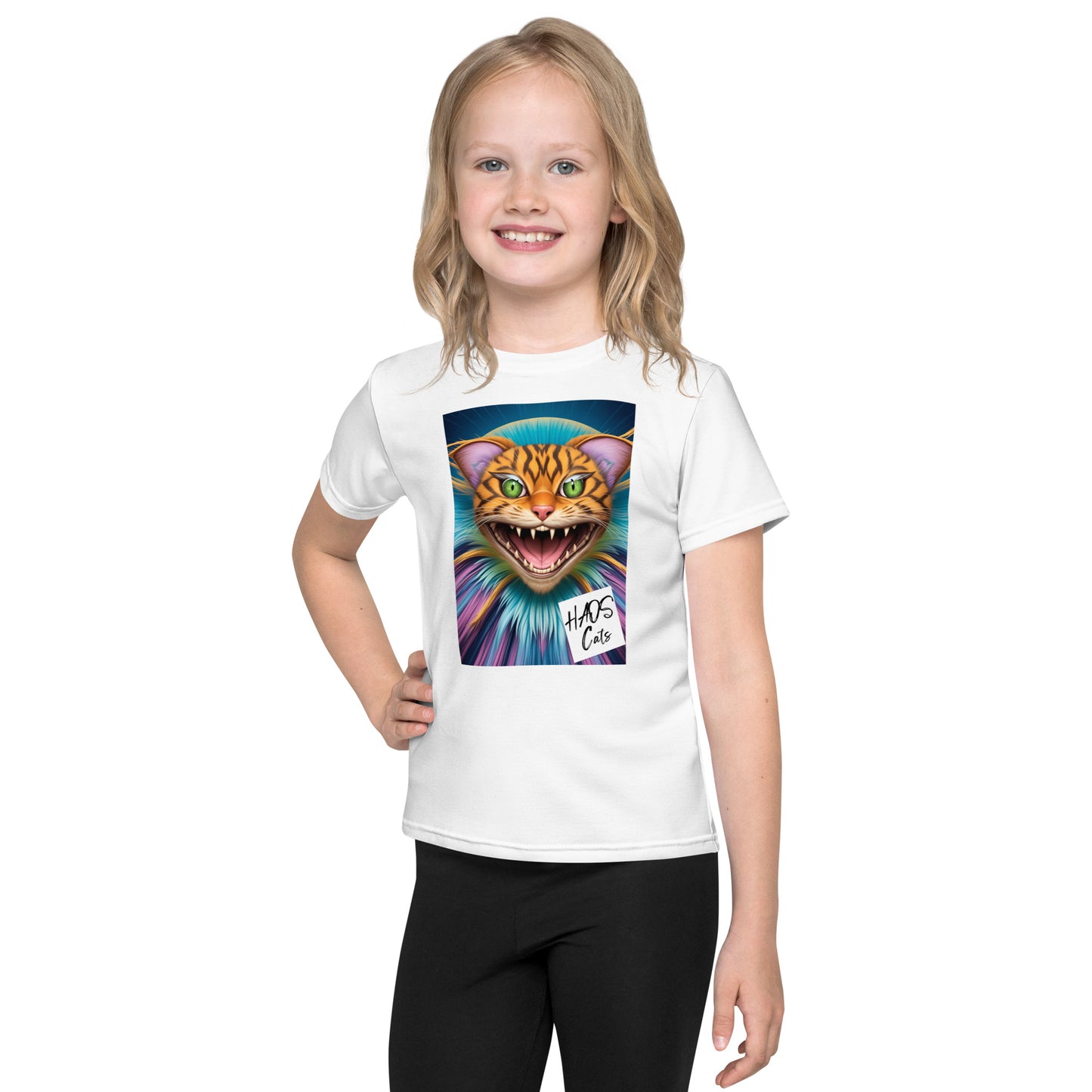 Kids crew neck t-shirt. Collection - HAOS Cats, Design - ANDRBEL STUDIO