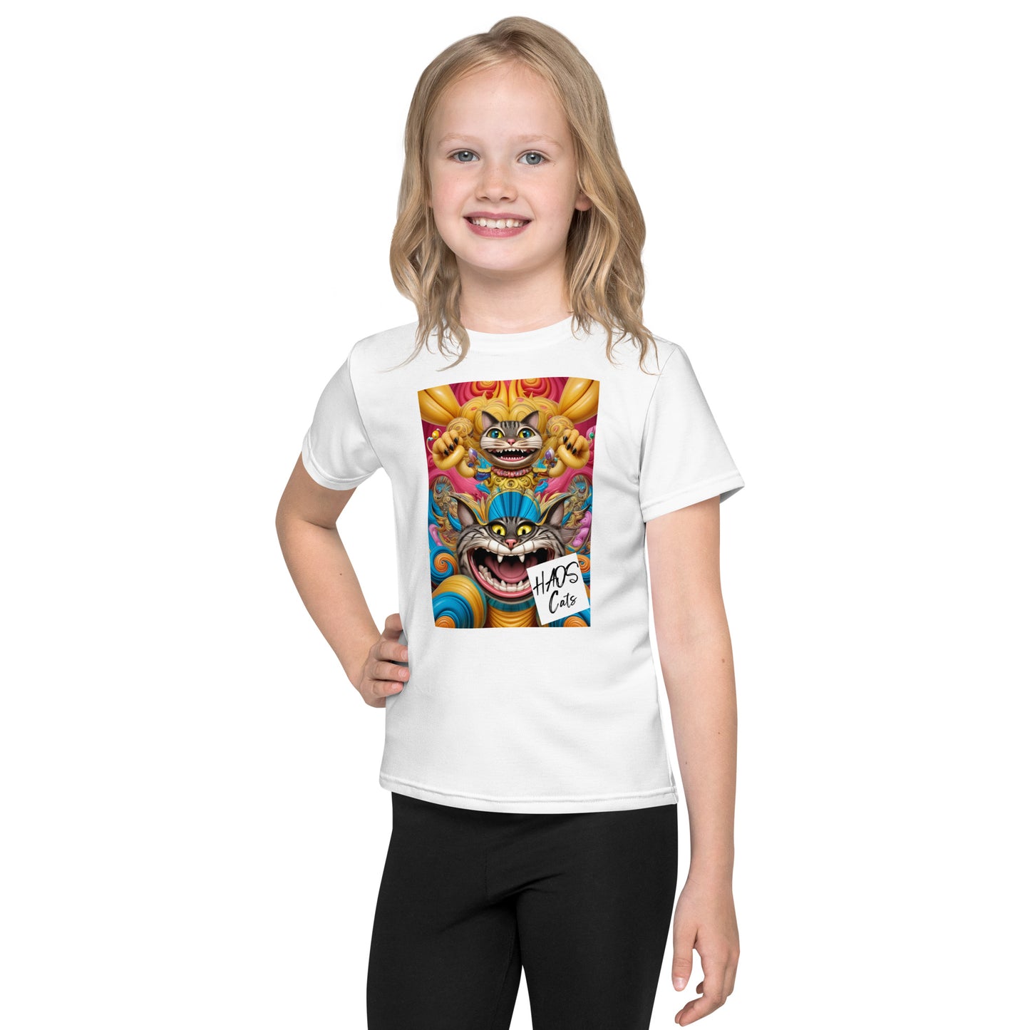 Kids crew neck t-shirt. Collection - HAOS Cats, Design - ANDRBEL STUDIO