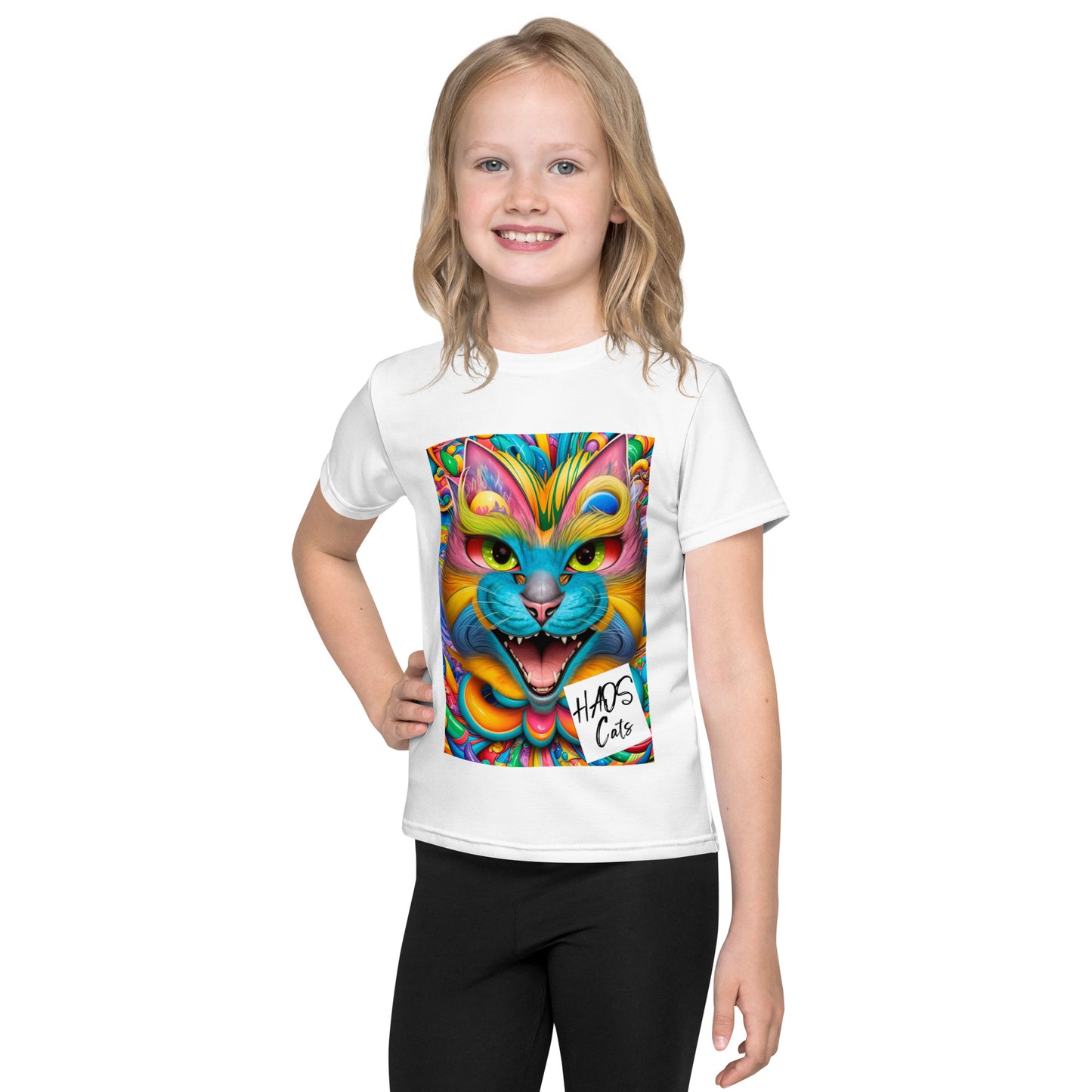 Kids crew neck t-shirt. Collection - HAOS Cats, Design - ANDRBEL STUDIO