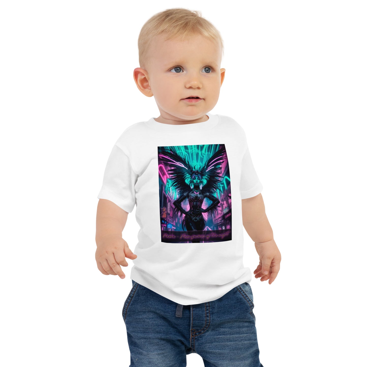Baby Jersey Short Sleeve Tee, Collection - Neoka-Neon fairies of the night, Design - ANDRBEL STUDIO