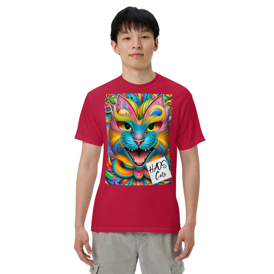 Unisex garment-dyed heavyweight t-shirt. Collection - HAOS Cats, Design - ANDRBEL STUDIO
