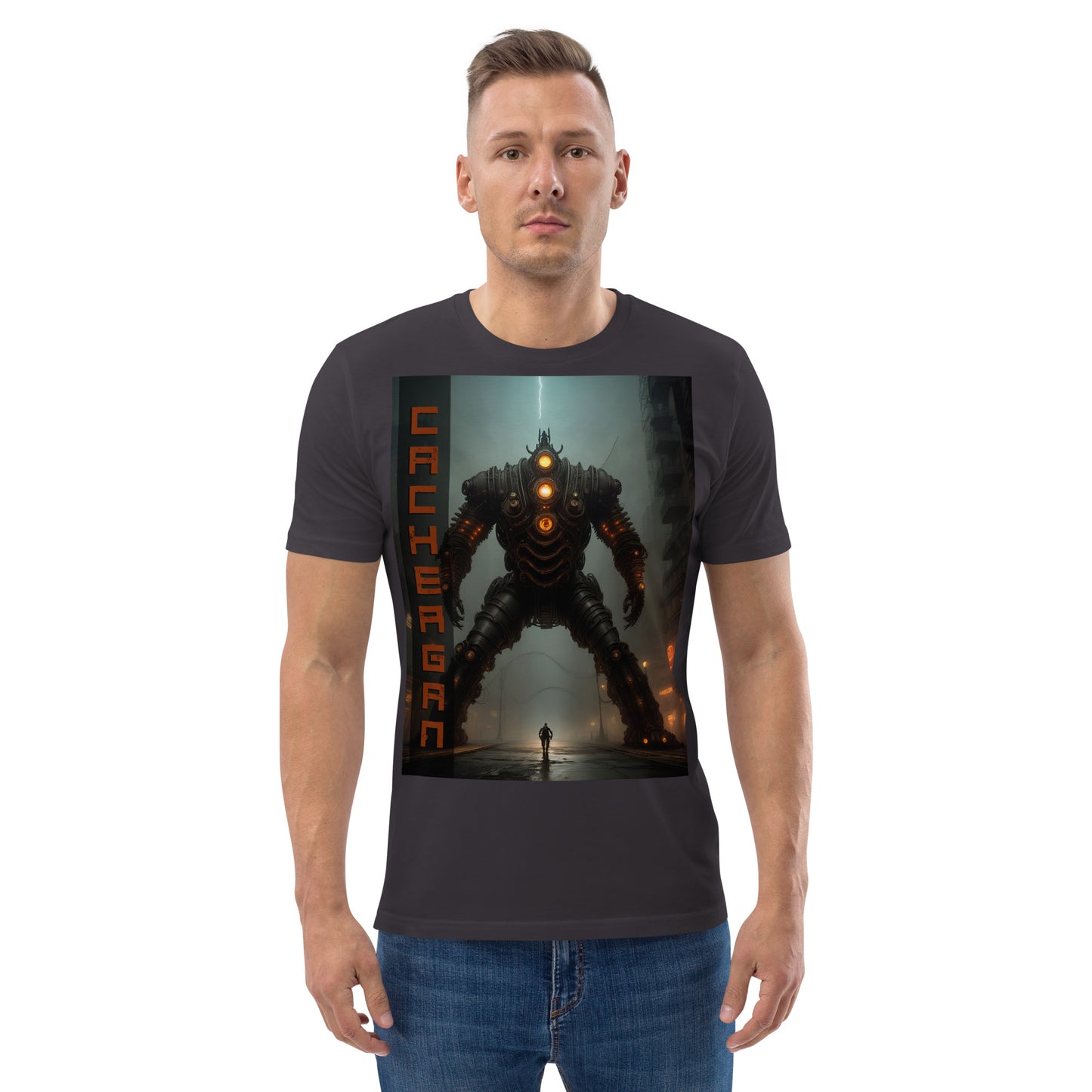 Unisex organic cotton t-shirt. Collection - Cachergan, Design - ANDRBEL STUDIO