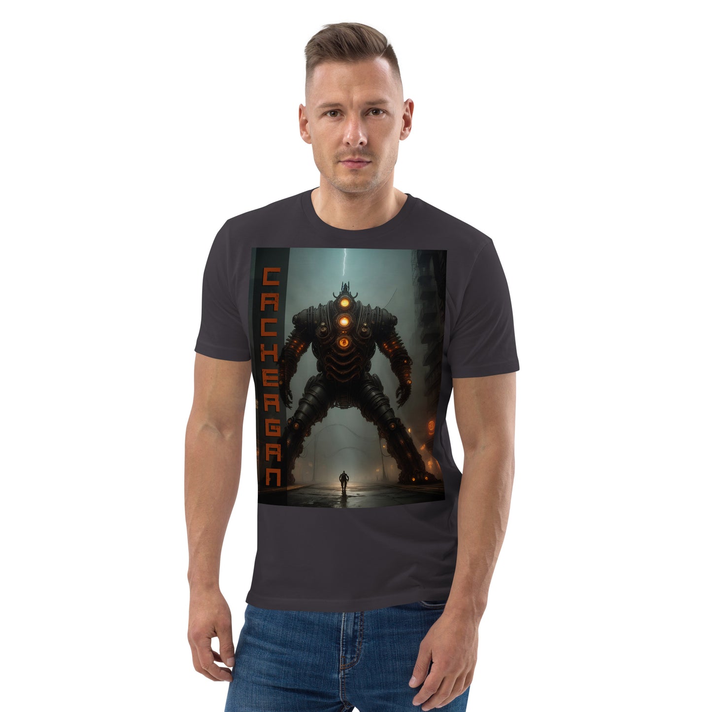 Unisex organic cotton t-shirt. Collection - Cachergan, Design - ANDRBEL STUDIO