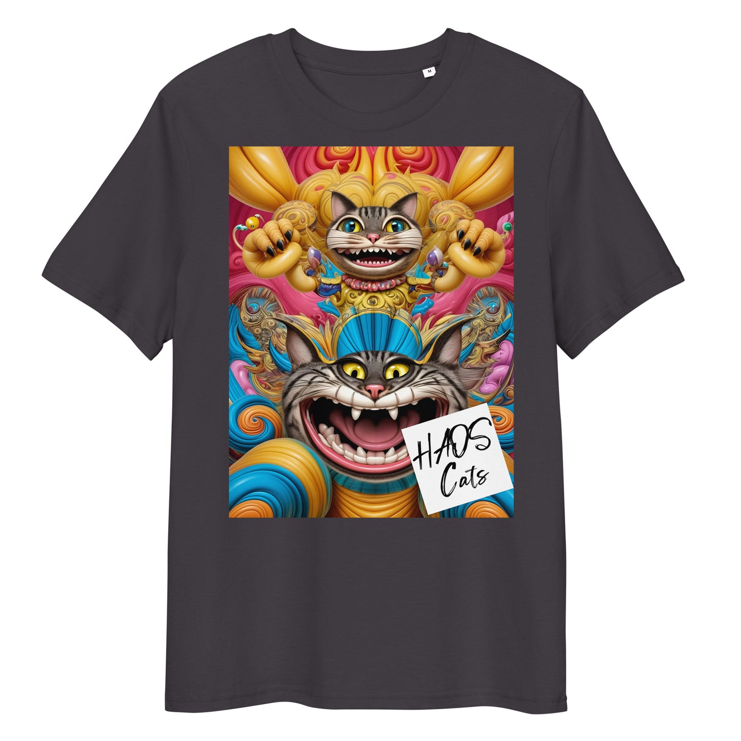 Unisex organic cotton t-shirt. Collection - HAOS Cats, Design - ANDRBEL STUDIO