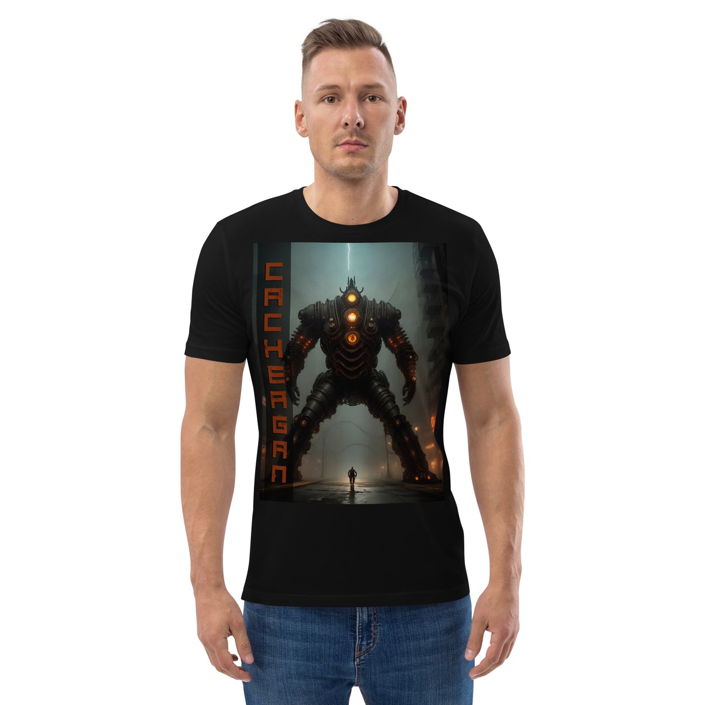 Unisex organic cotton t-shirt. Collection - Cachergan, Design - ANDRBEL STUDIO