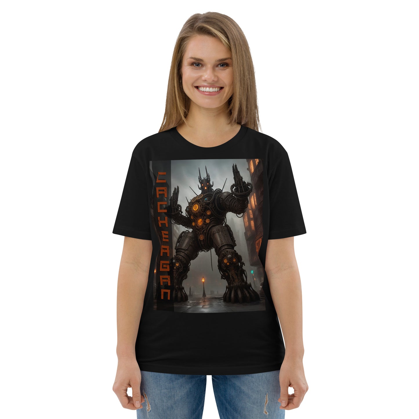 Unisex organic cotton t-shirt. Collection - Cachergan, Design - ANDRBEL STUDIO