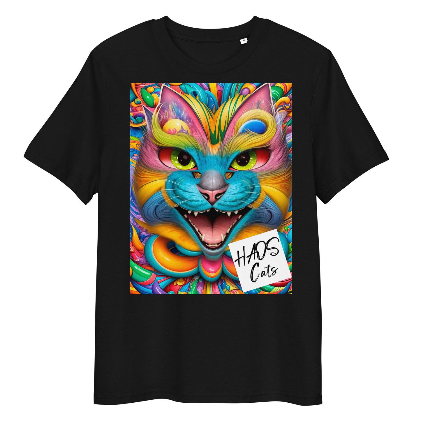 Unisex organic cotton t-shirt. Collection - HAOS Cats, Design - ANDRBEL STUDIO