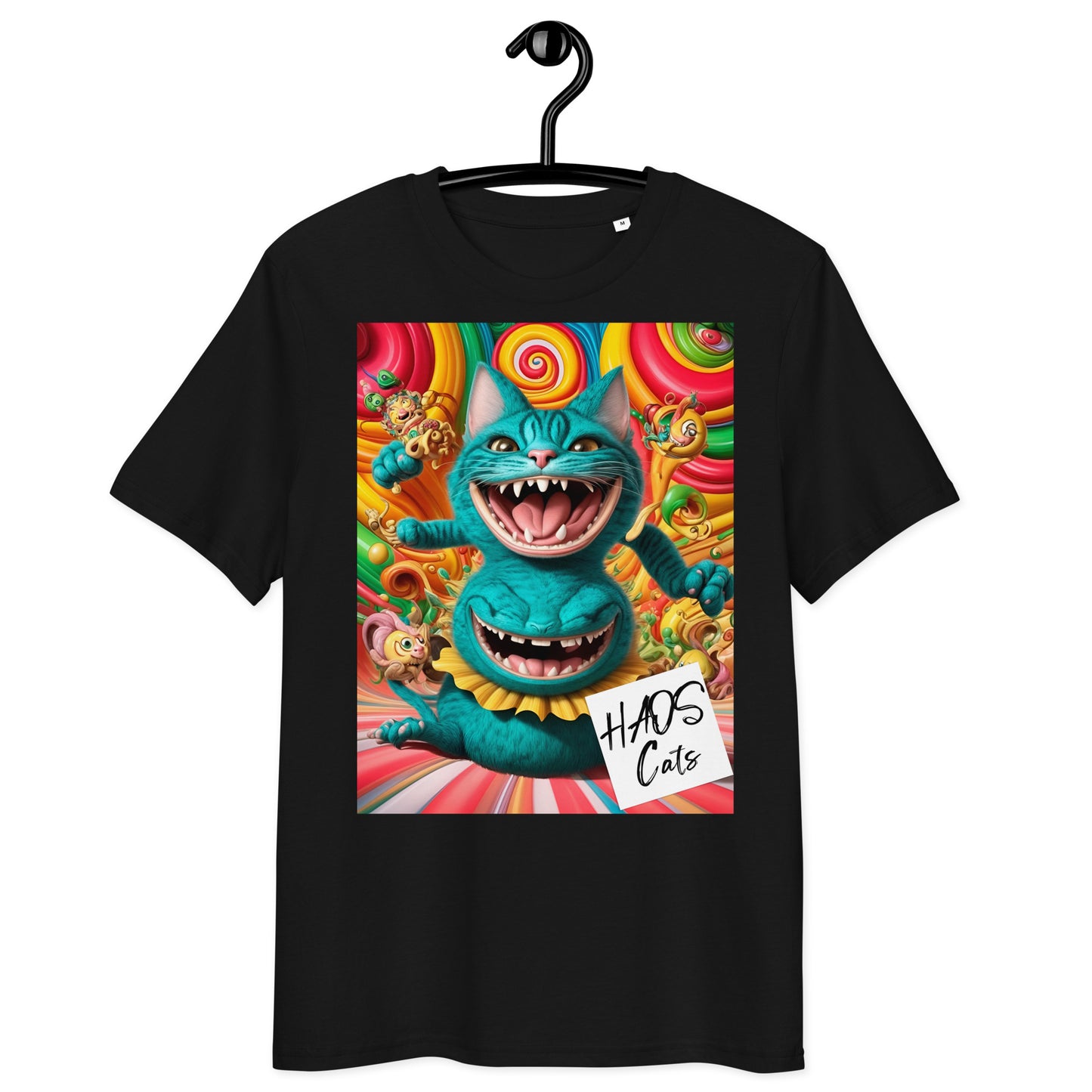 Unisex organic cotton t-shirt. Collection - HAOS Cats, Design - ANDRBEL STUDIO