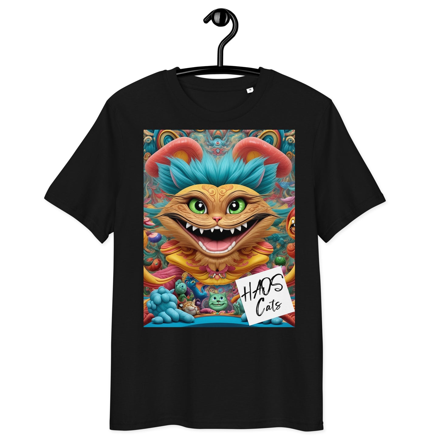 Unisex organic cotton t-shirt. Collection - HAOS Cats, Design - ANDRBEL STUDIO