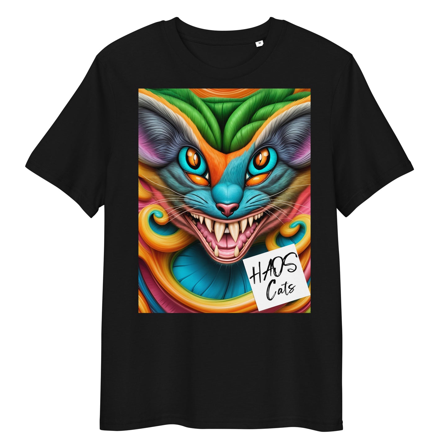 Unisex organic cotton t-shirt. Collection - HAOS Cats, Design - ANDRBEL STUDIO