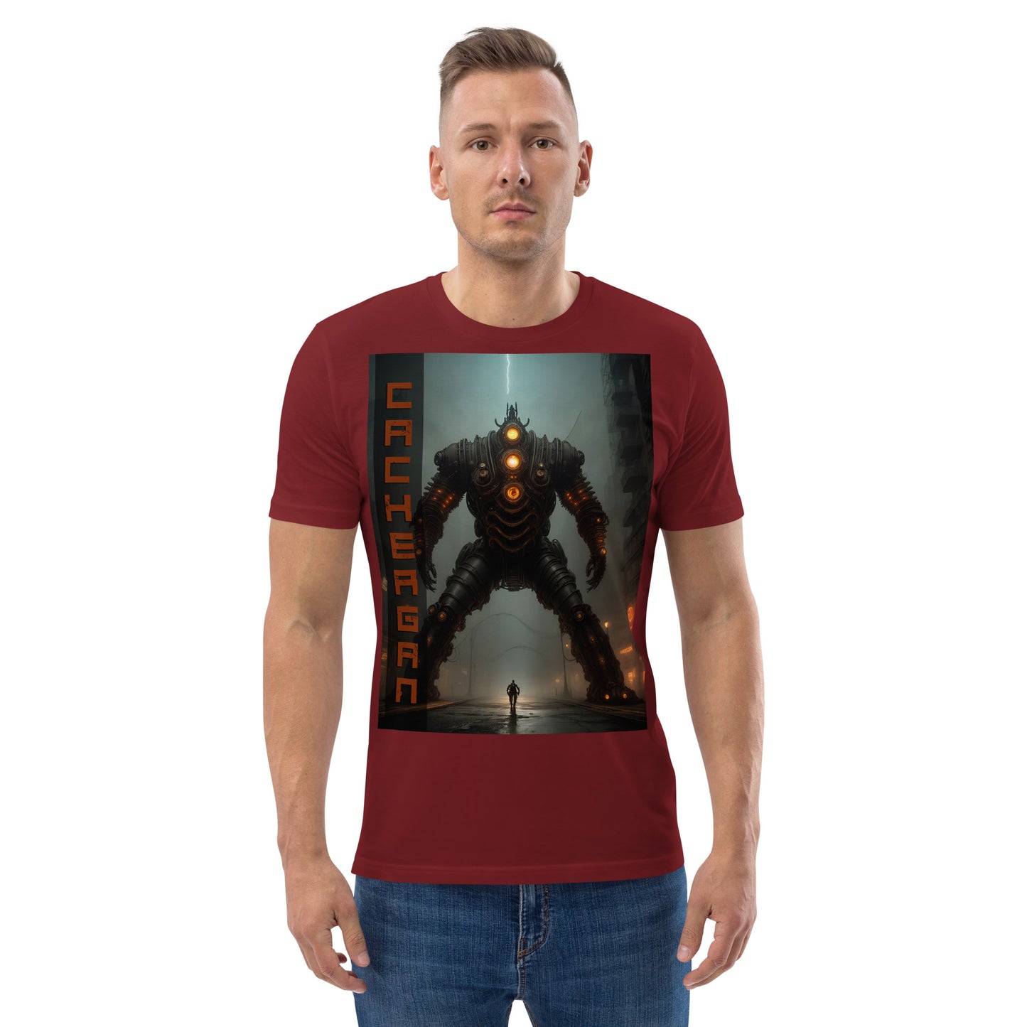 Unisex organic cotton t-shirt. Collection - Cachergan, Design - ANDRBEL STUDIO