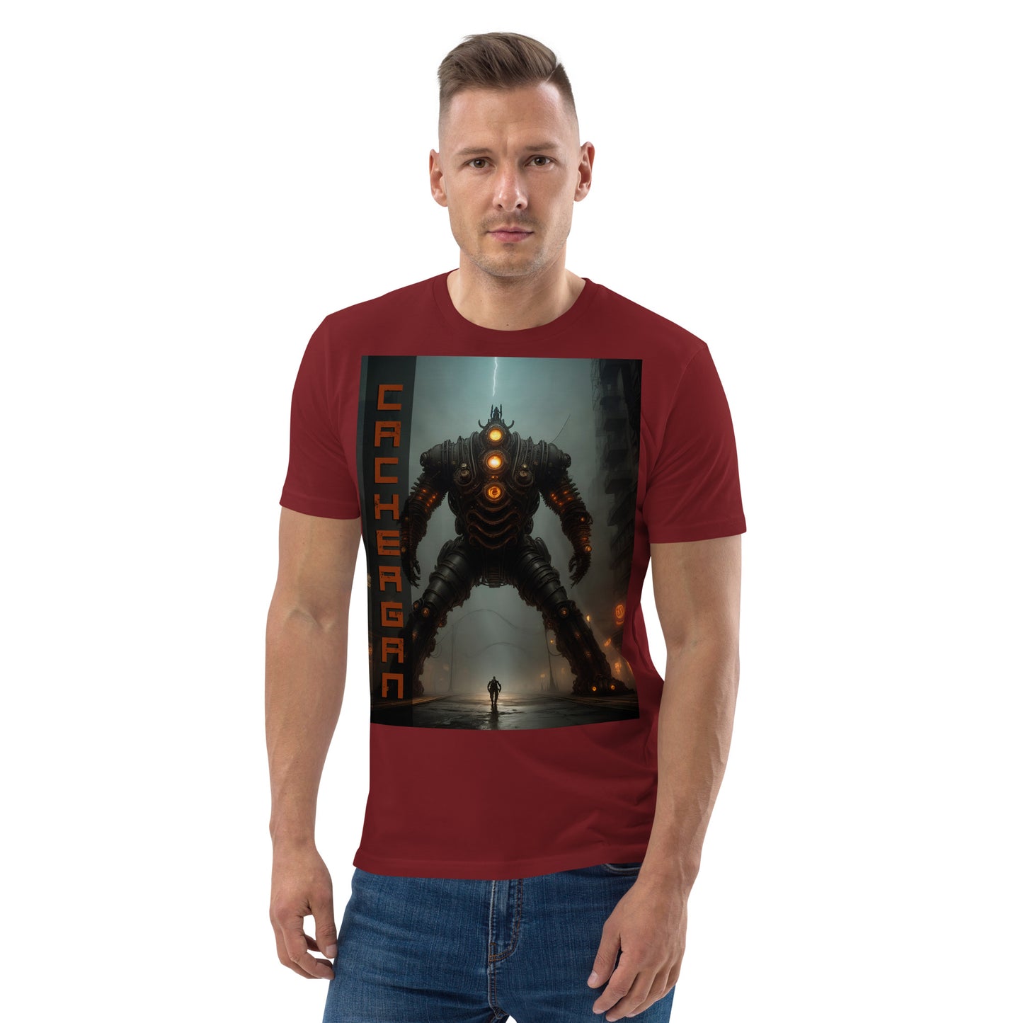 Unisex organic cotton t-shirt. Collection - Cachergan, Design - ANDRBEL STUDIO