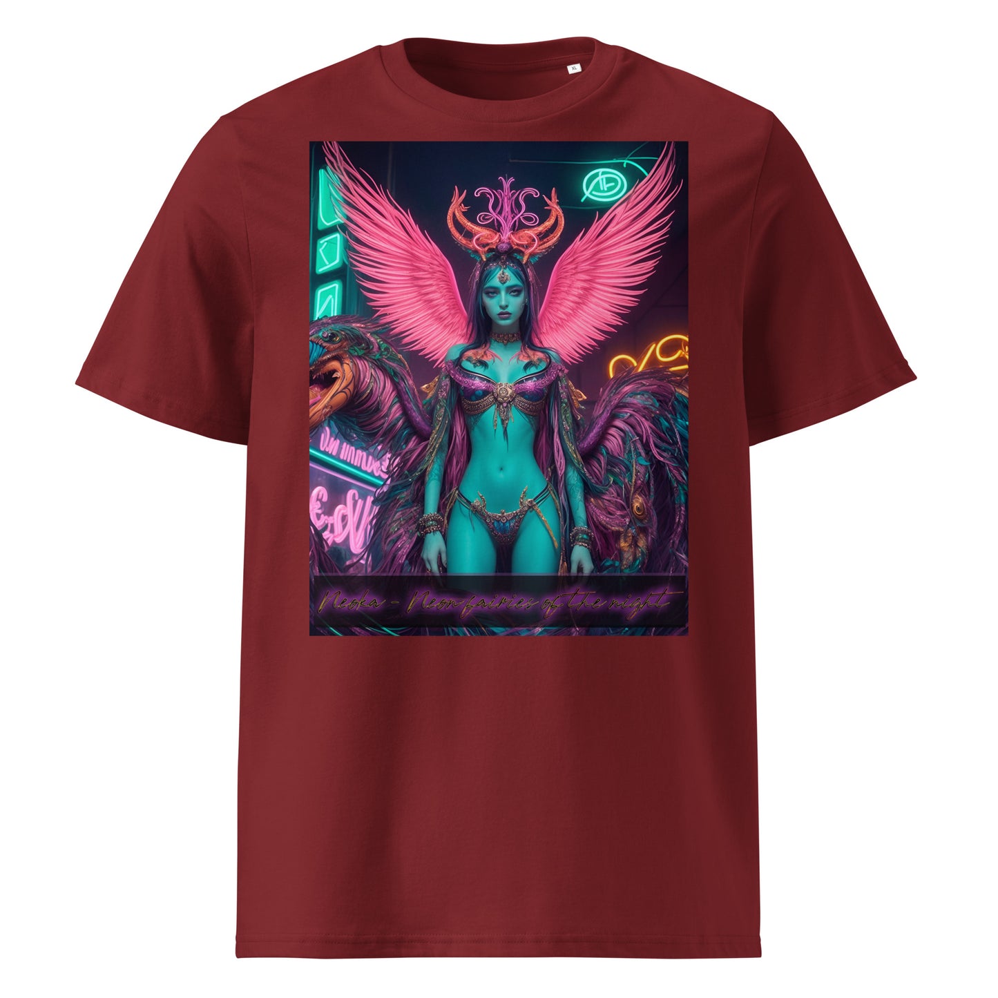 Unisex organic cotton t-shirt. Collection - Neoka-Neon fairies of the night, Design - ANDRBEL STUDIO