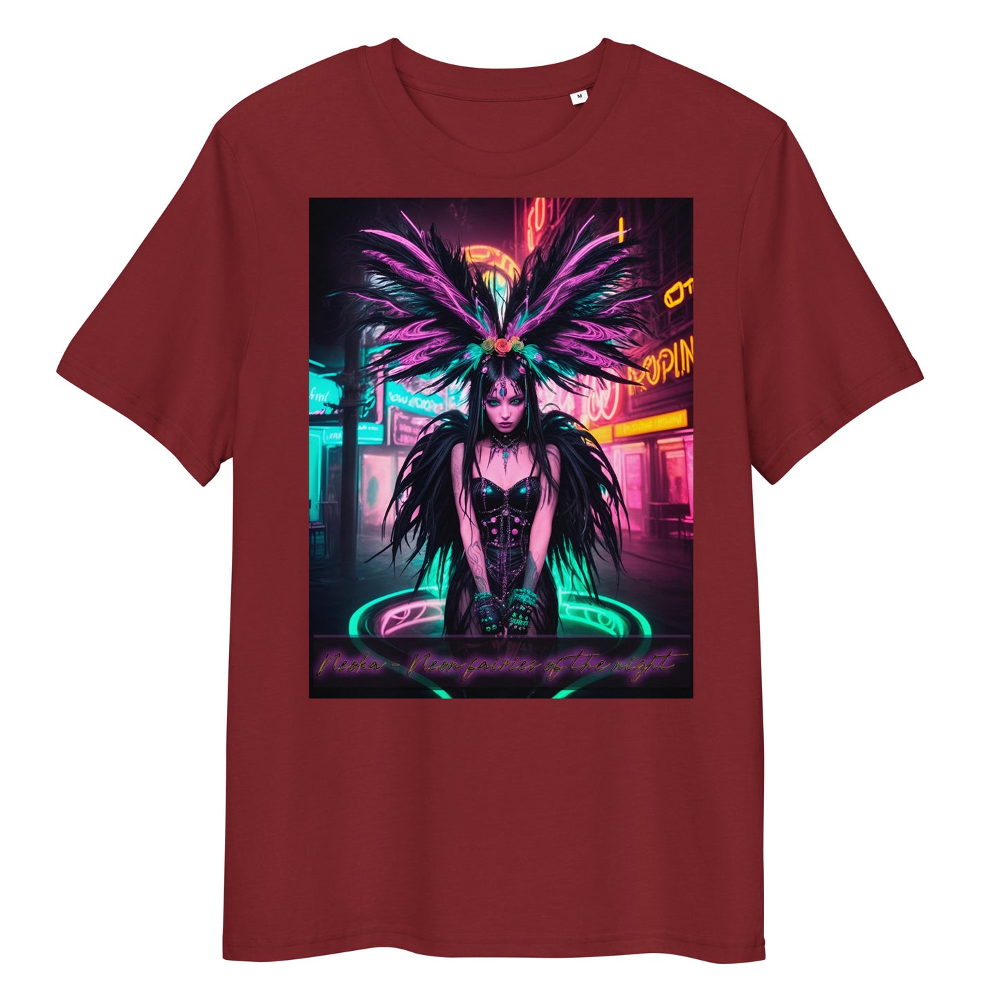 Unisex organic cotton t-shirt. Collection - Neoka-Neon fairies of the night, Design - ANDRBEL STUDIO