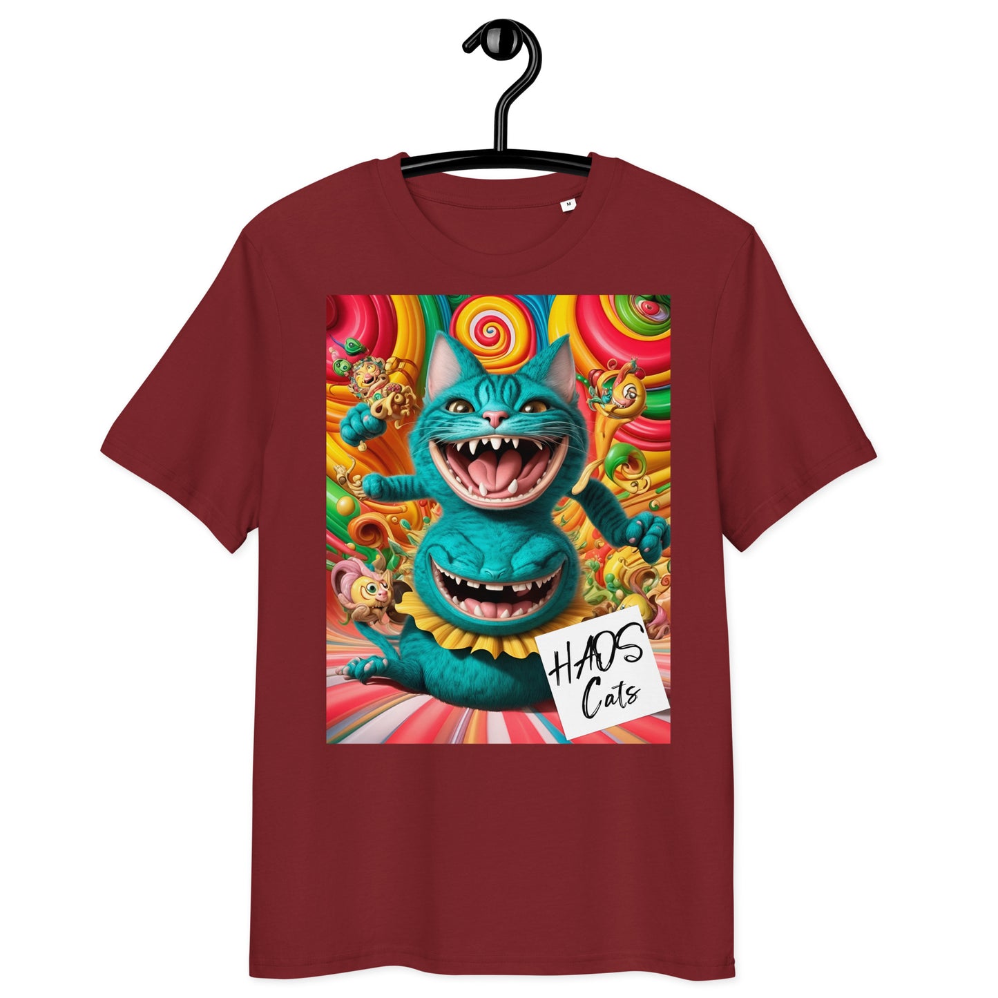 Unisex organic cotton t-shirt. Collection - HAOS Cats, Design - ANDRBEL STUDIO