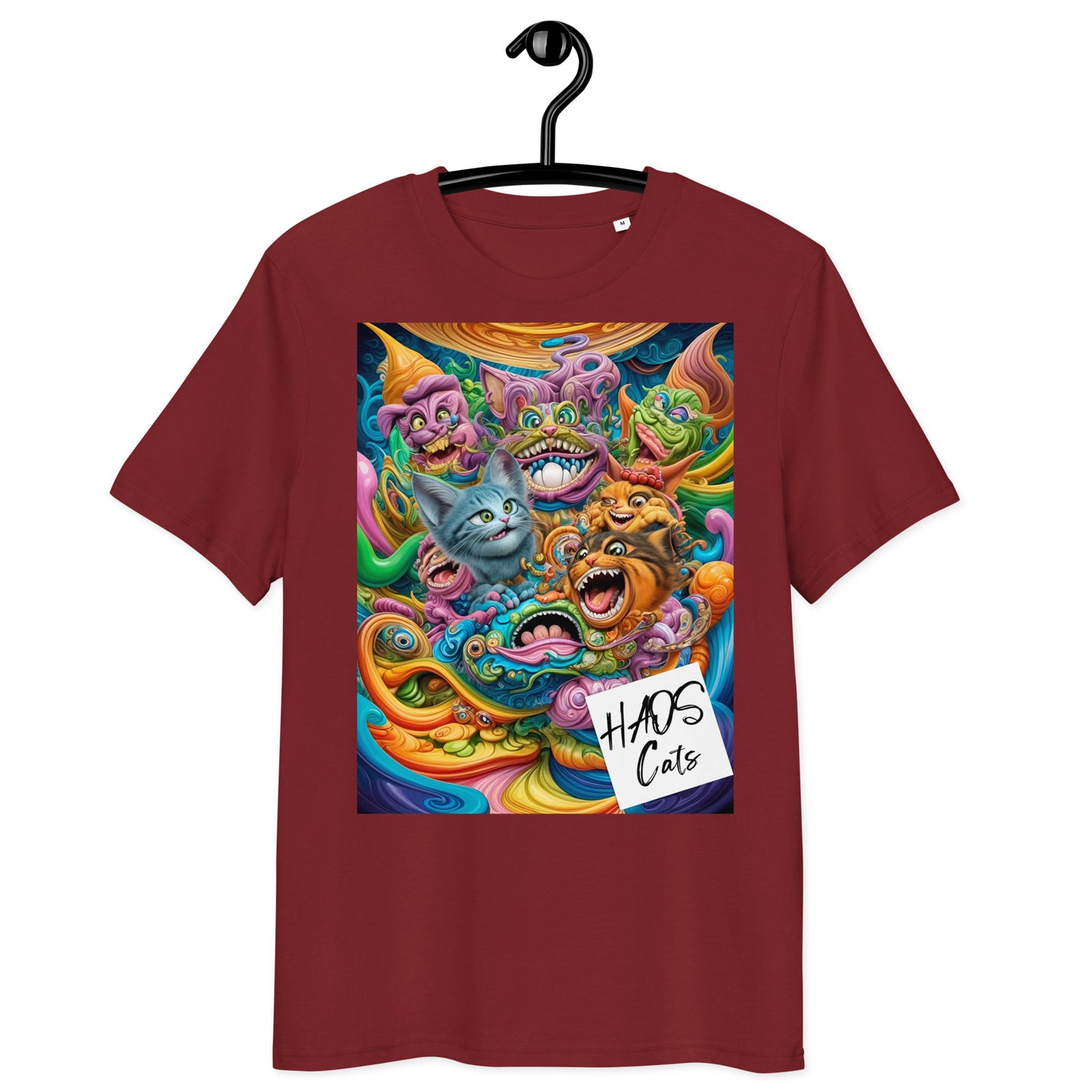 Unisex organic cotton t-shirt. Collection - HAOS Cats, Design - ANDRBEL STUDIO