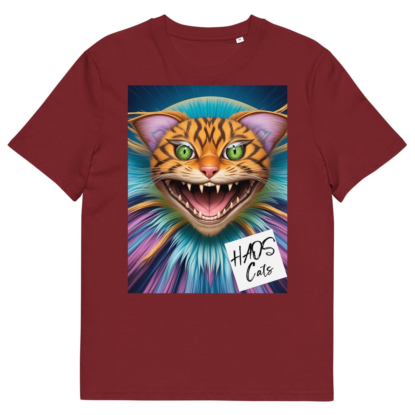 Unisex organic cotton t-shirt. Collection - HAOS Cats, Design - ANDRBEL STUDIO