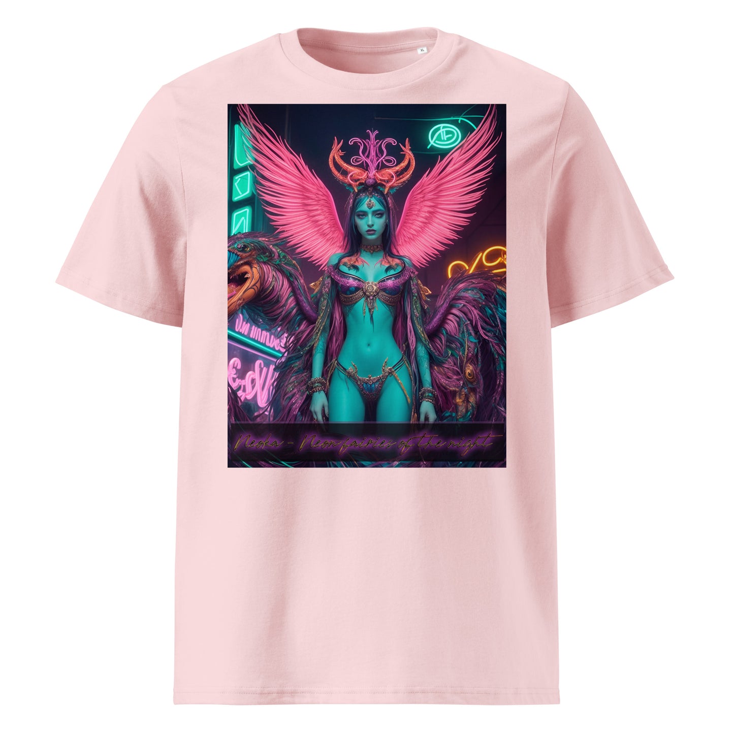 Unisex organic cotton t-shirt. Collection - Neoka-Neon fairies of the night, Design - ANDRBEL STUDIO